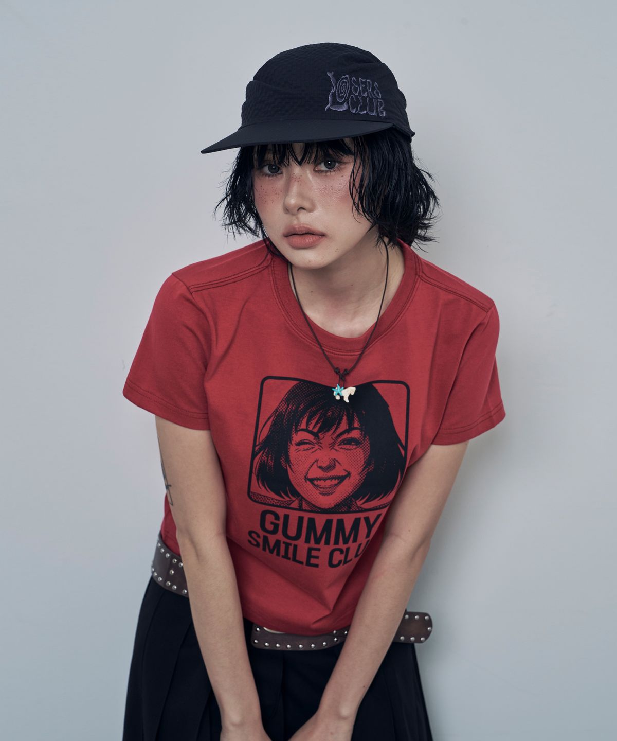 루저스클럽(LOSERS CLUB) 시어서커 스카프 반다나 캡 블랙