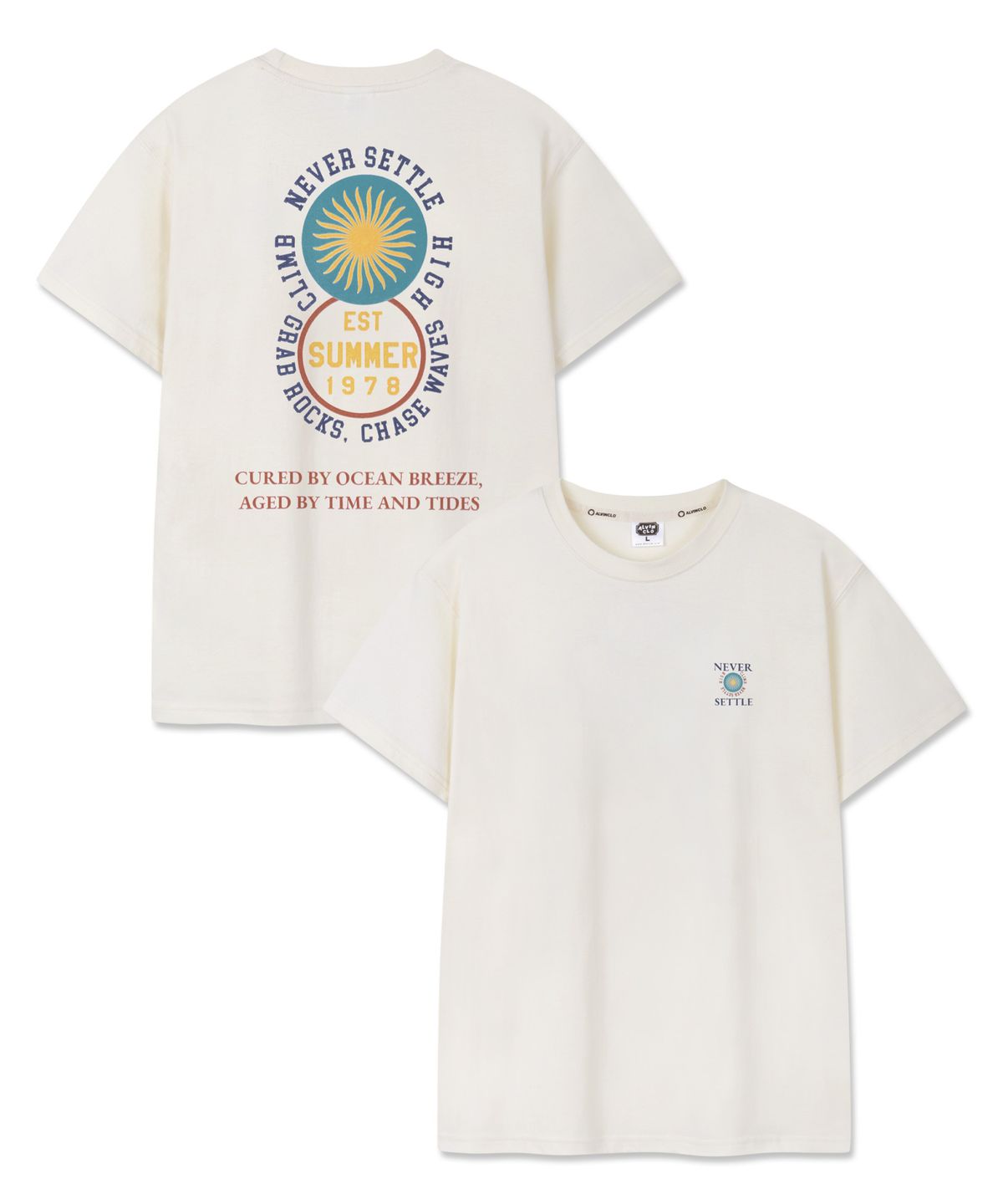 앨빈클로(ALVINCLO) NEVER SETTLE 반팔티셔츠 AST3602 (4COLOR)