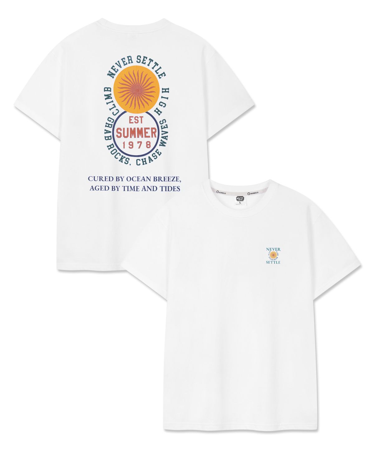 앨빈클로(ALVINCLO) NEVER SETTLE 반팔티셔츠 AST3602 (4COLOR)