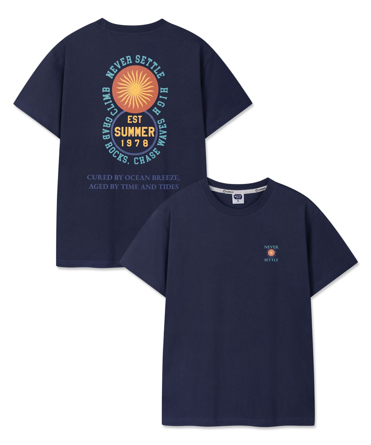 앨빈클로(ALVINCLO) NEVER SETTLE 반팔티셔츠 AST3602 (4COLOR)