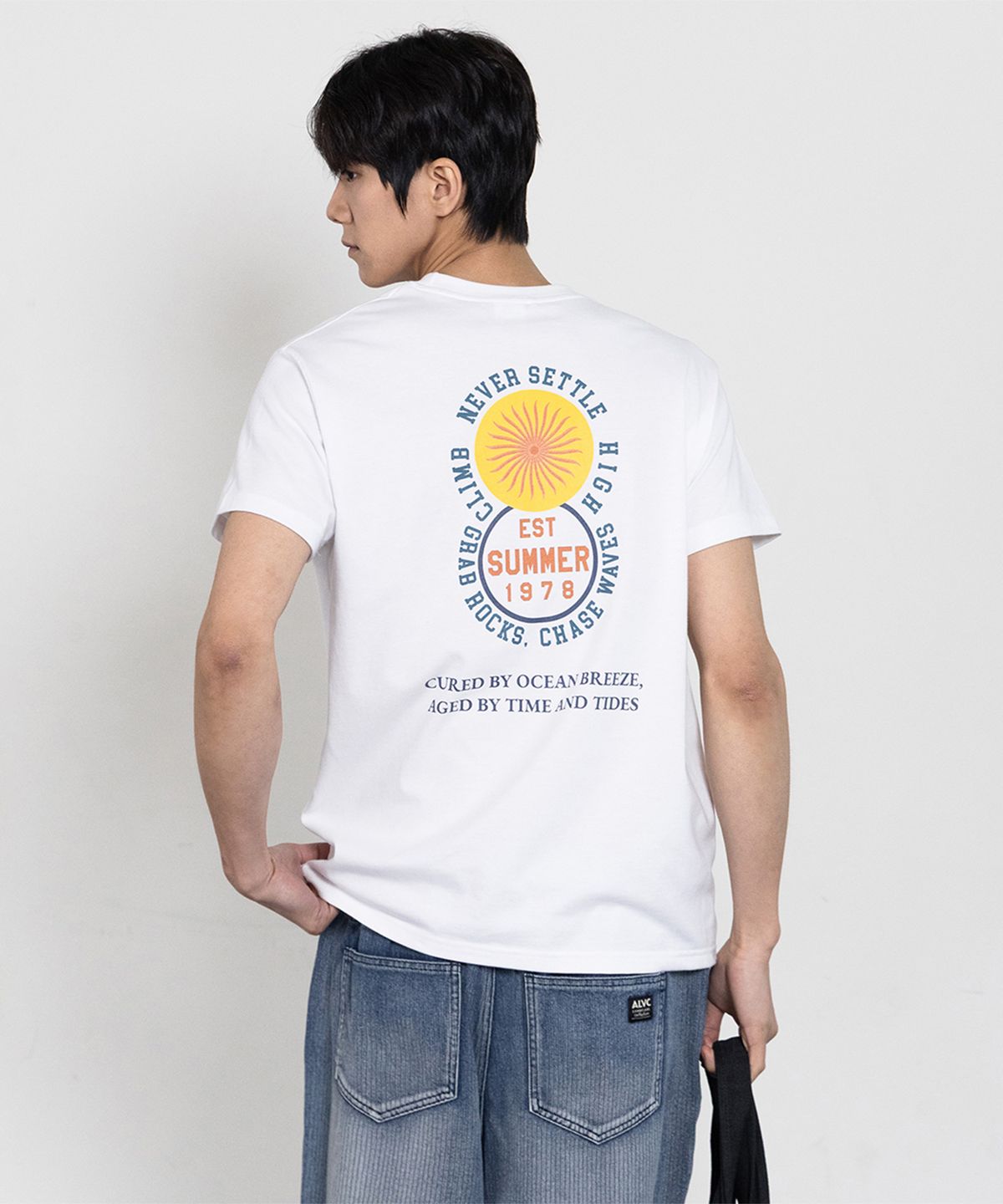 앨빈클로(ALVINCLO) NEVER SETTLE 반팔티셔츠 AST3602 (4COLOR)