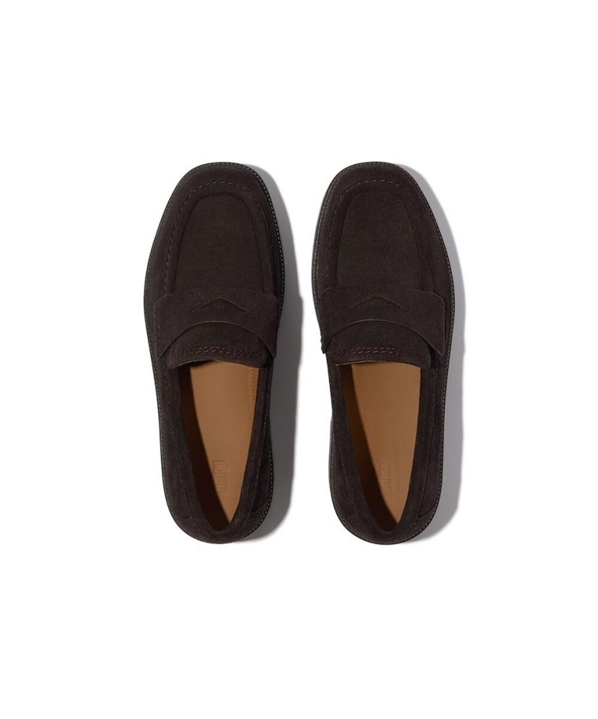 핏플랍(FITFLOP) [F-루마] 여성 스티치 스웨이드 웨지 페니 로퍼 - 초콜릿 브라운 (FT59K2L06D)