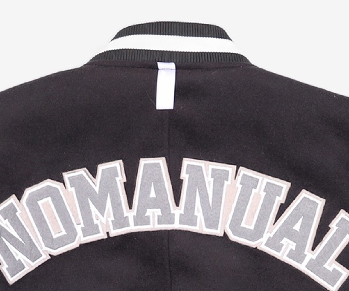노매뉴얼(NOMANUAL) TAYLOR VARSITY JACKET - BLACK 100