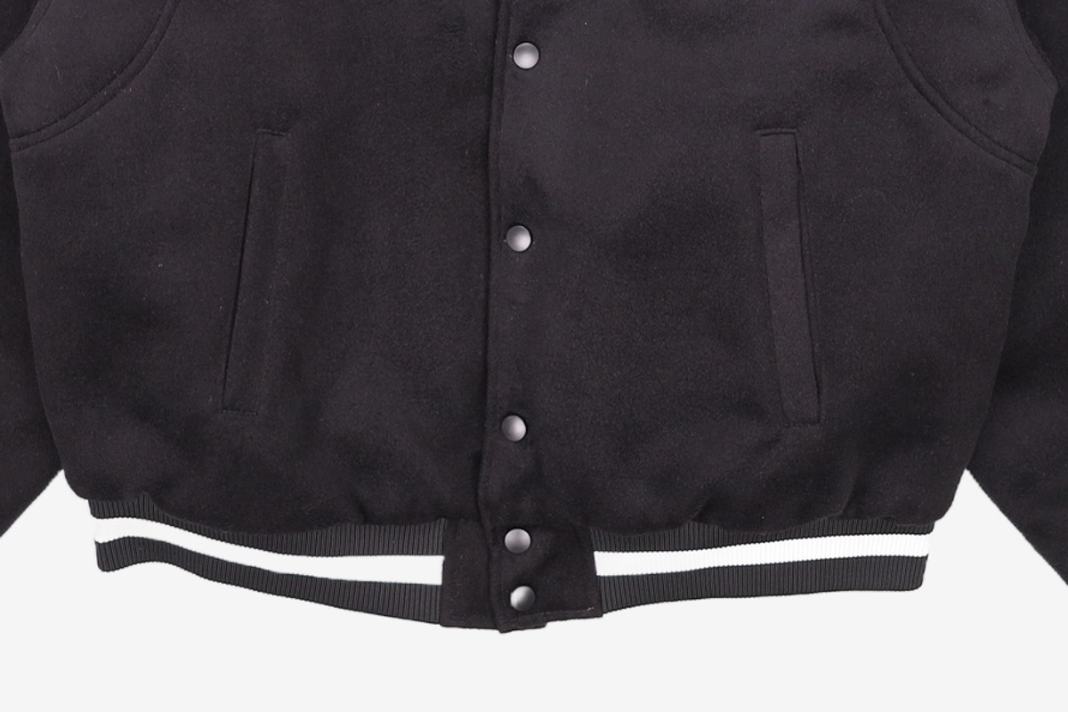 노매뉴얼(NOMANUAL) TAYLOR VARSITY JACKET - BLACK 100