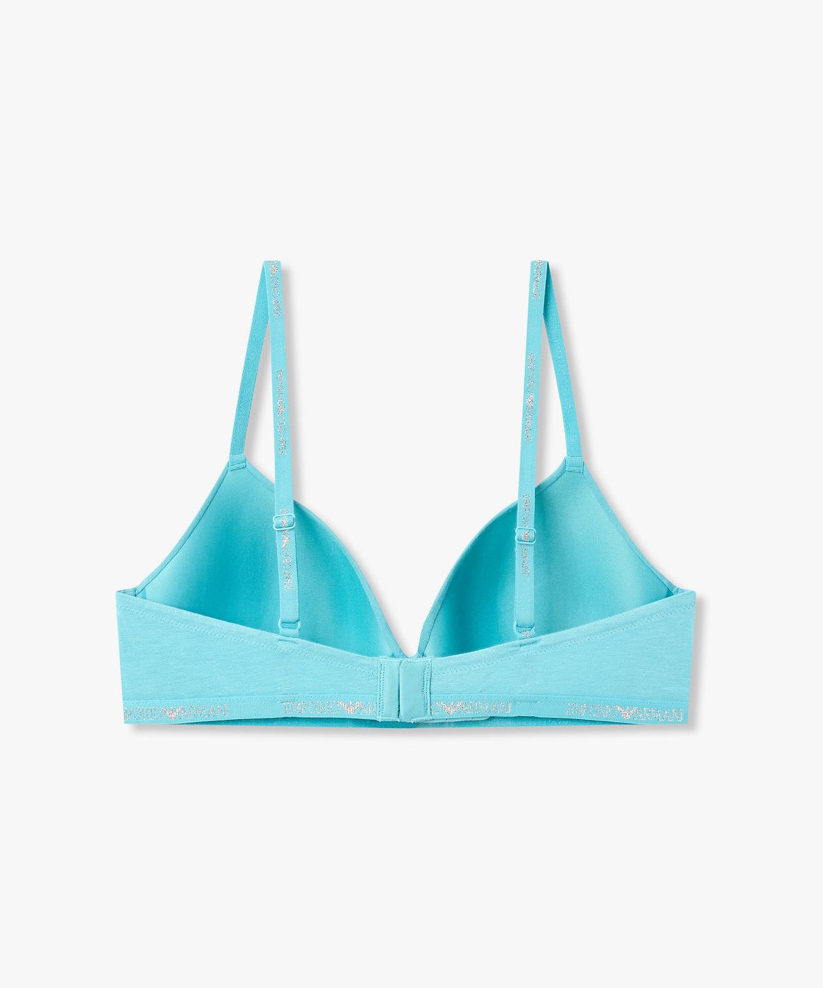 엠포리오 아르마니 언더웨어(EMPORIO ARMANI UNDERWEAR) 여성 메탈릭 로고 패디드 트라이앵글 브라_블루 0826181508