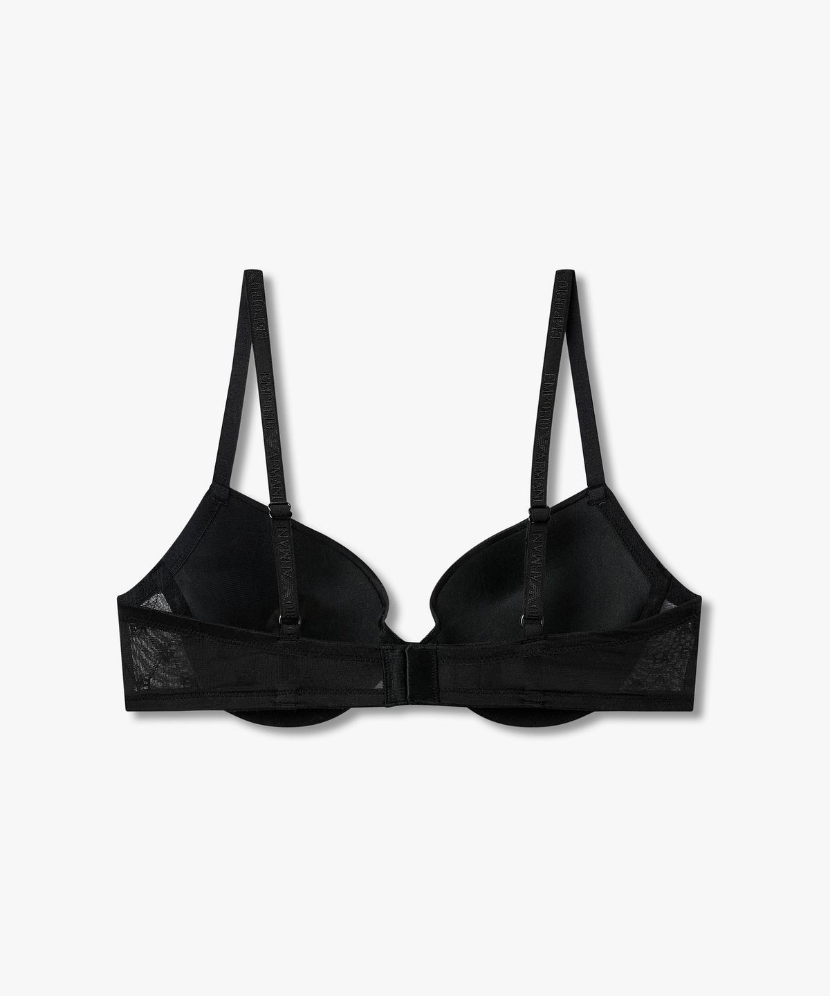 엠포리오 아르마니 언더웨어(EMPORIO ARMANI UNDERWEAR) 여성 올오버 로고 패턴 푸쉬업 브라_블랙 0826185510