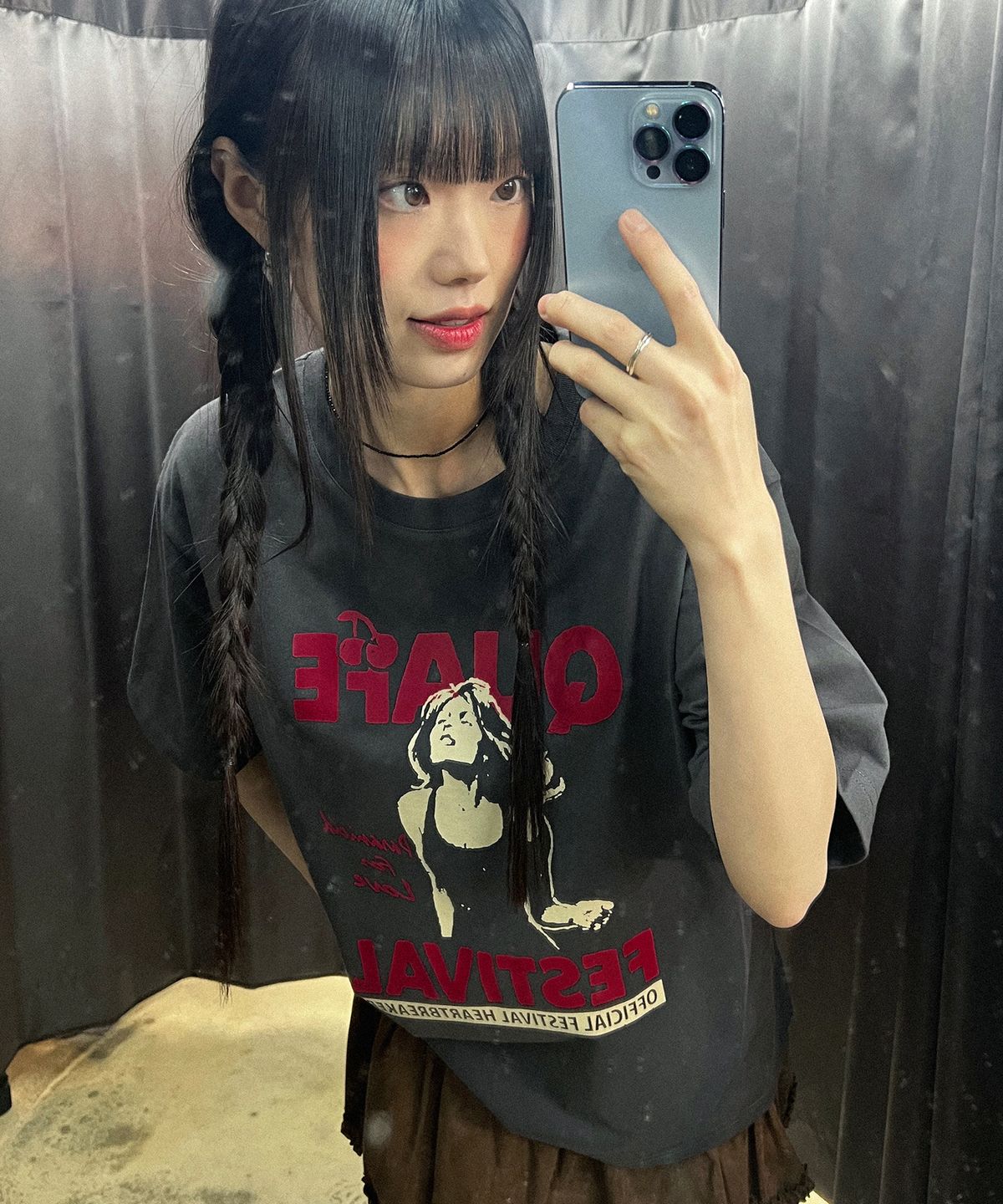 꾸아페(QUAFE) HEARTBREAKER OVERFIT GRAPHIC T-SHIRT_2color