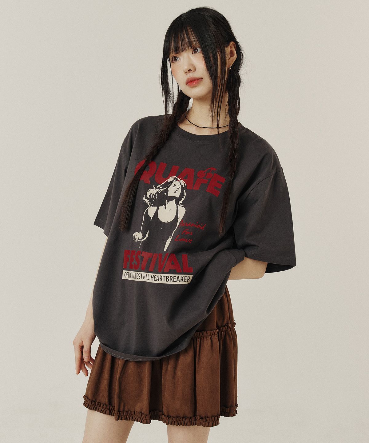 꾸아페(QUAFE) HEARTBREAKER OVERFIT GRAPHIC T-SHIRT_2color