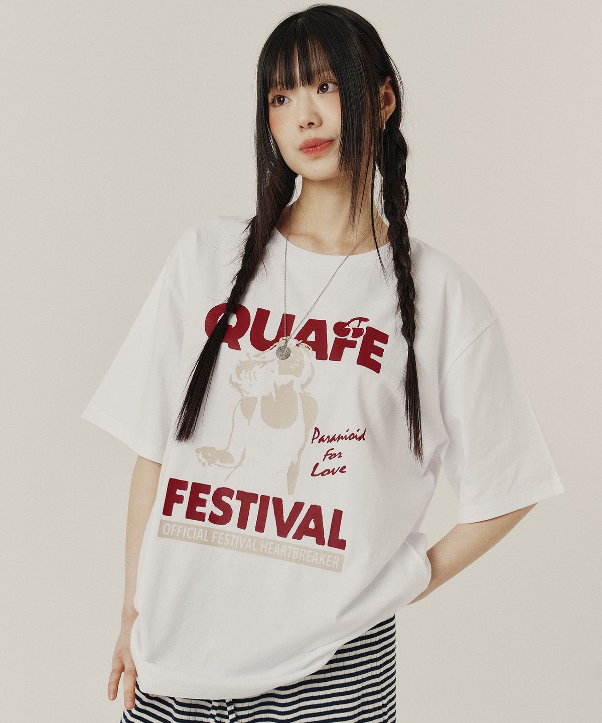 꾸아페(QUAFE) HEARTBREAKER OVERFIT GRAPHIC T-SHIRT_2color