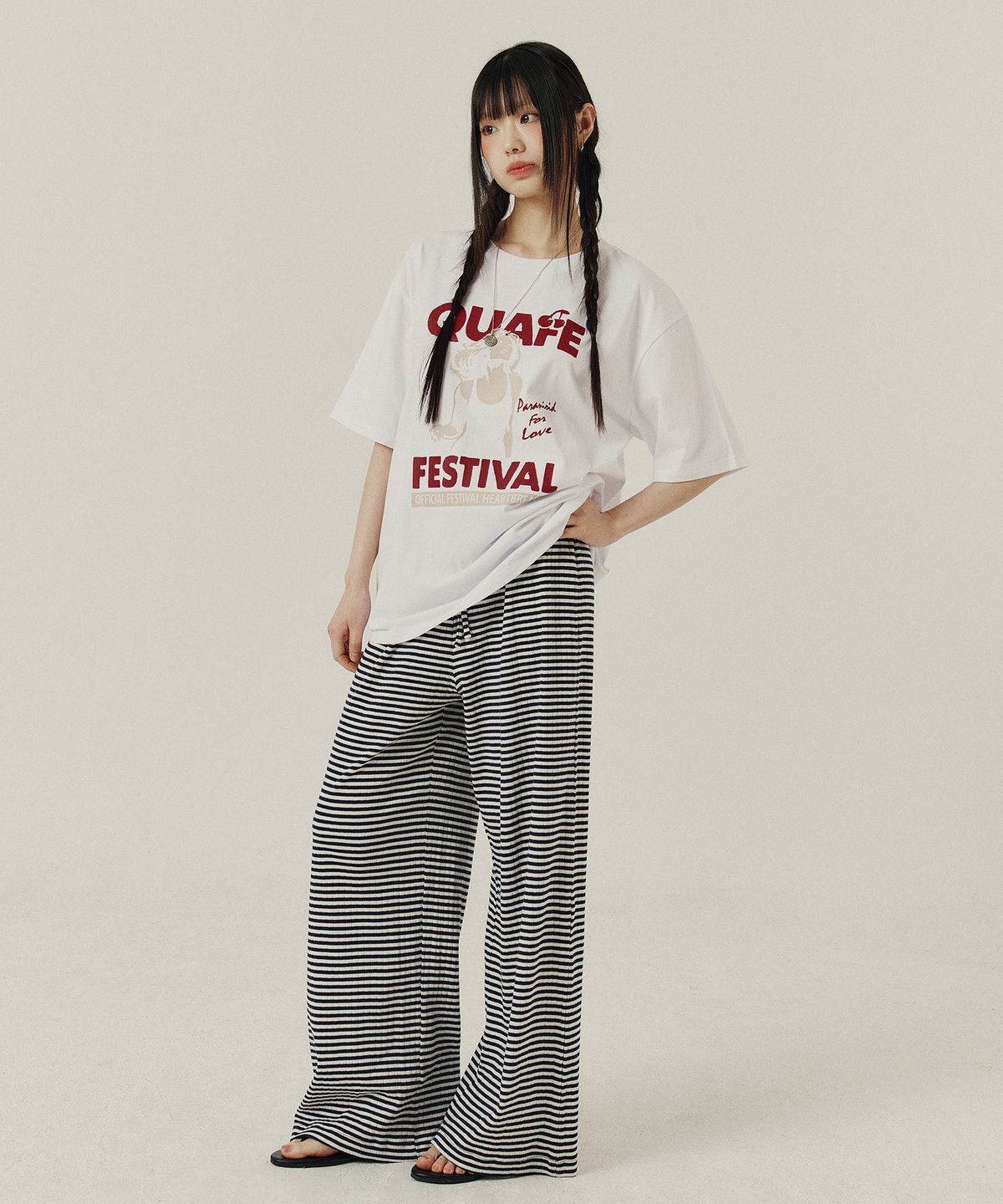 꾸아페(QUAFE) HEARTBREAKER OVERFIT GRAPHIC T-SHIRT_2color