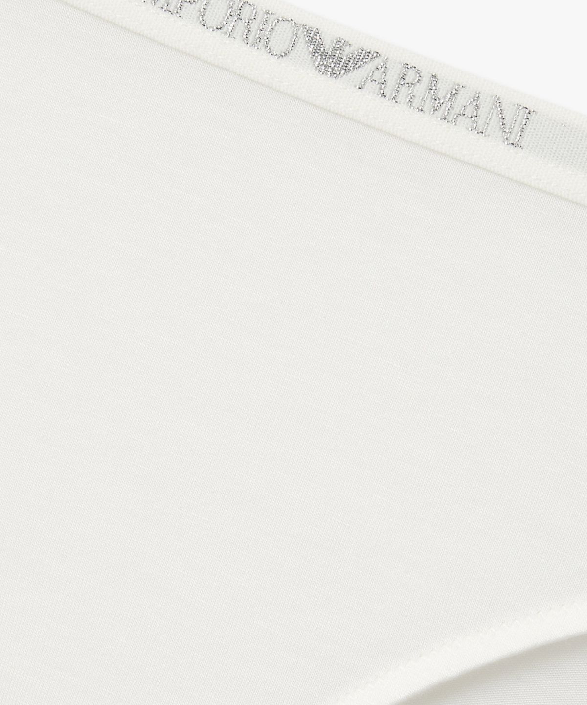 엠포리오 아르마니 언더웨어(EMPORIO ARMANI UNDERWEAR) 여성 메탈릭 로고 밴딩 브리프_화이트 0826111515