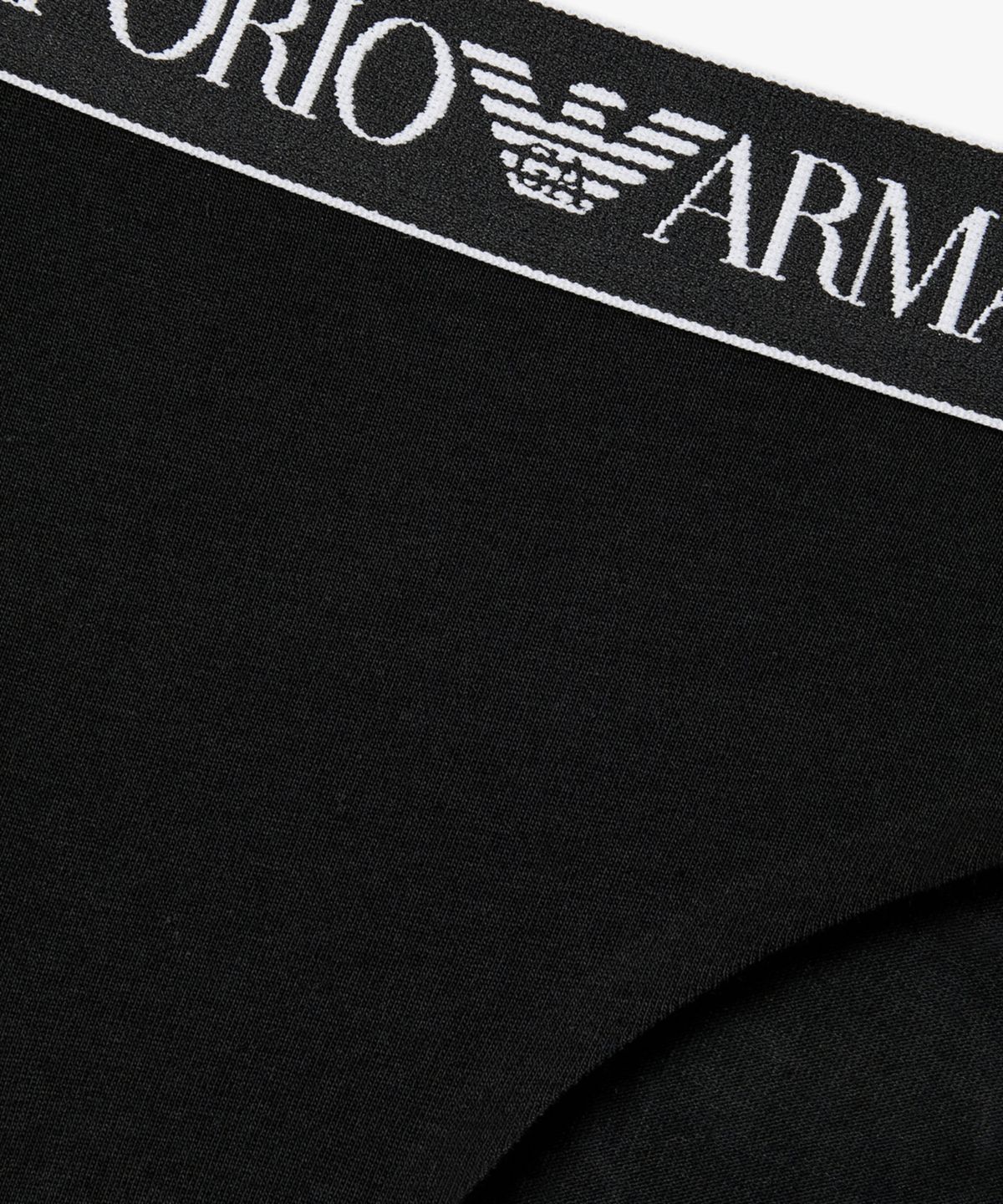 엠포리오 아르마니 언더웨어(EMPORIO ARMANI UNDERWEAR) 여성 배색 라인 센터 로고 브리프_블랙 0826111514