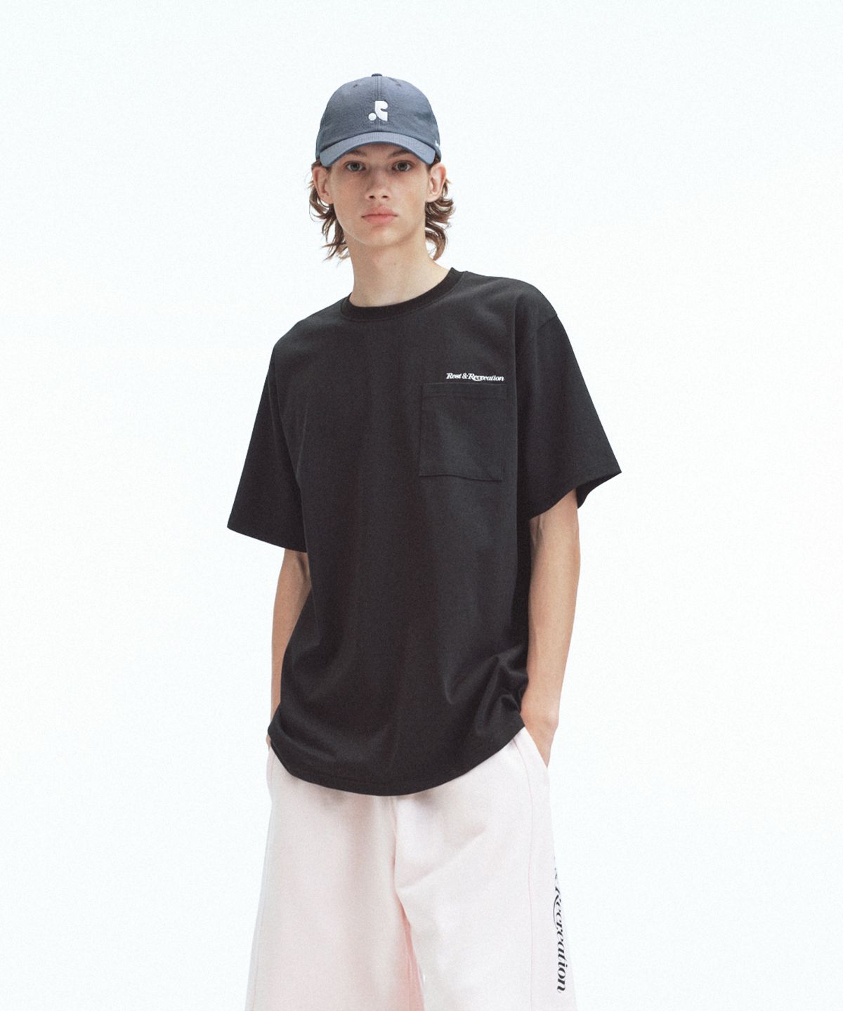 레스트앤레크레이션(REST&RECREATION) OVERSIZED POCKET T-SHIRT - BLACK