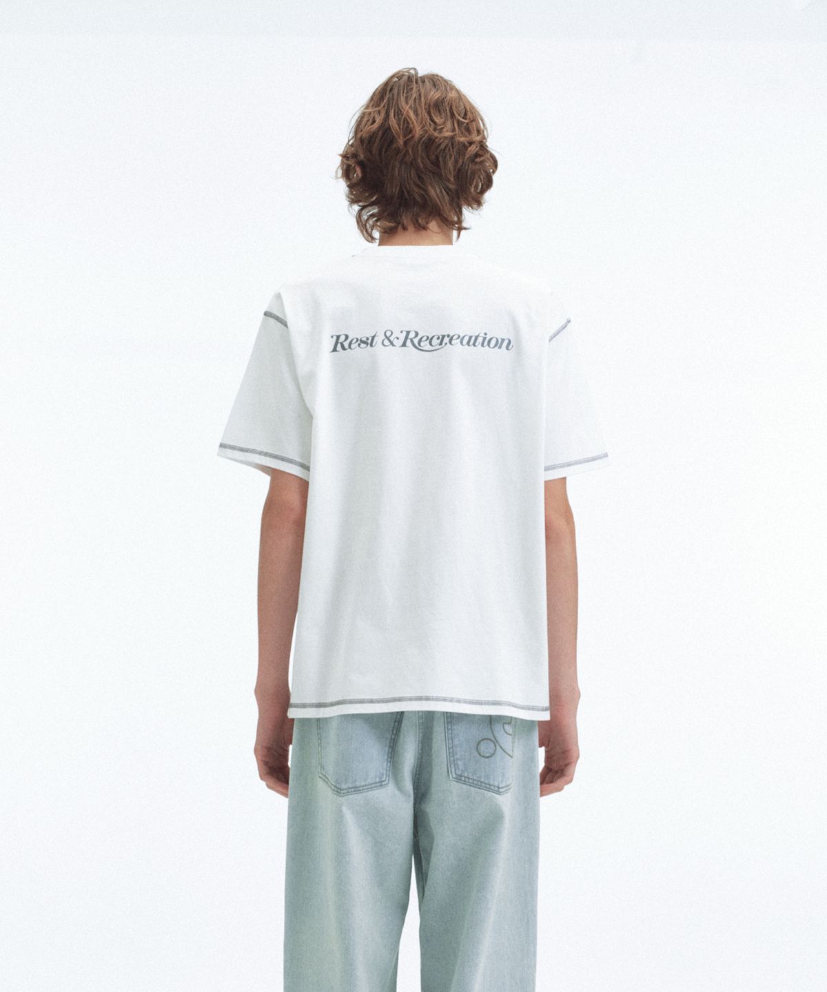레스트앤레크레이션(REST&RECREATION) DOUBLE LOGO T-SHIRT - WHITE