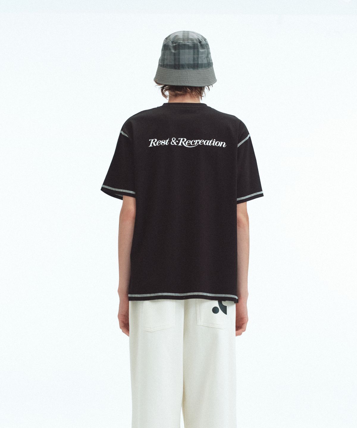 레스트앤레크레이션(REST&RECREATION) DOUBLE LOGO T-SHIRT - BLACK