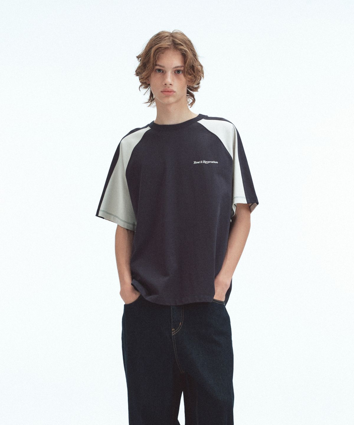 레스트앤레크레이션(REST&RECREATION) COLORATION RAGLAN T-SHIRT - NAVY