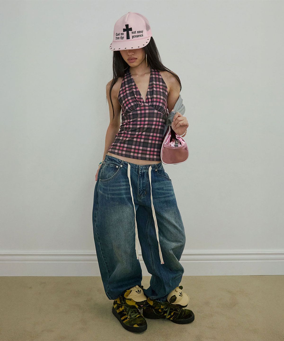 스컬프터(SCULPTOR) Cross Mesh Cap Pink