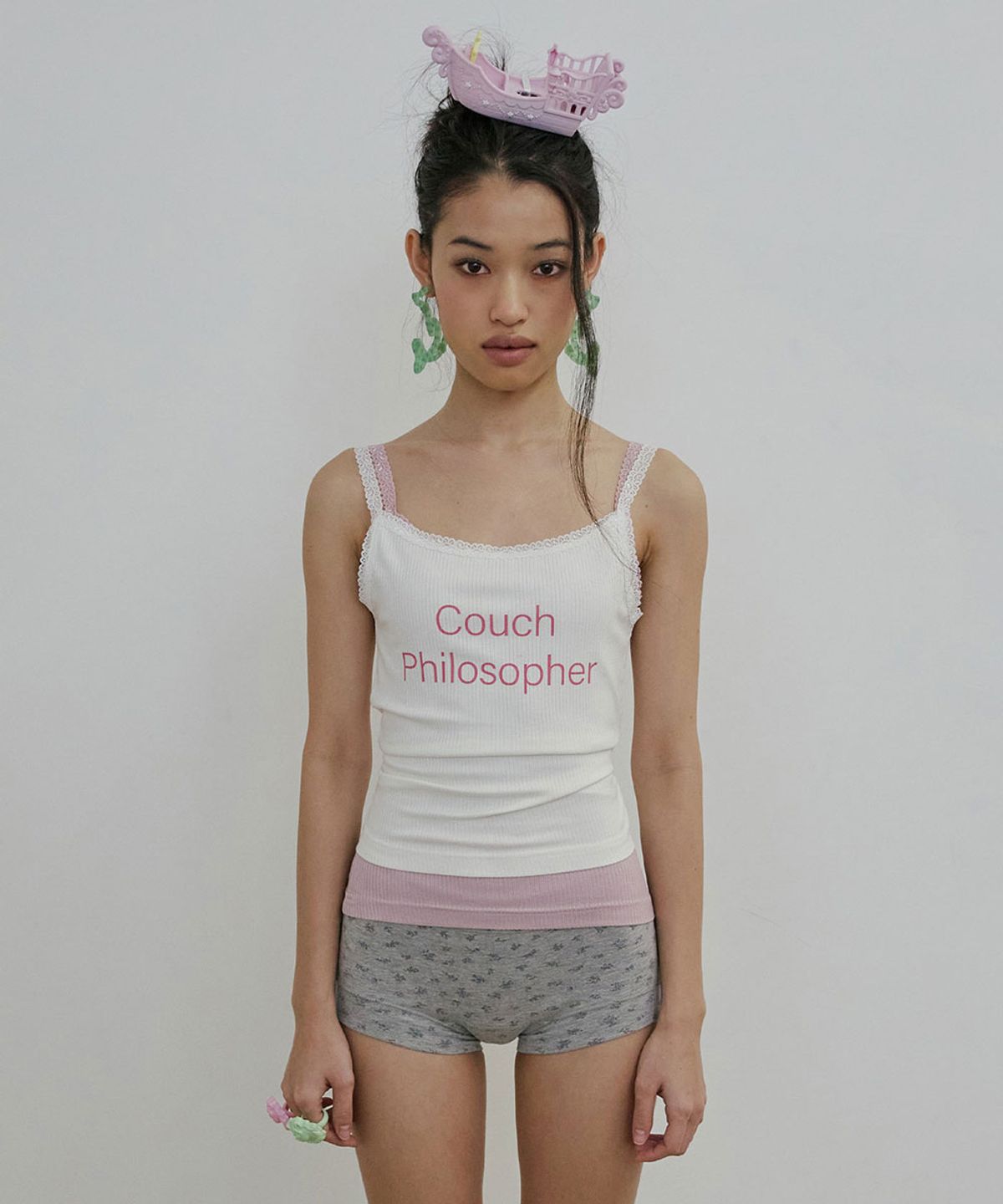 스컬프터(SCULPTOR) Lace Cami Top White