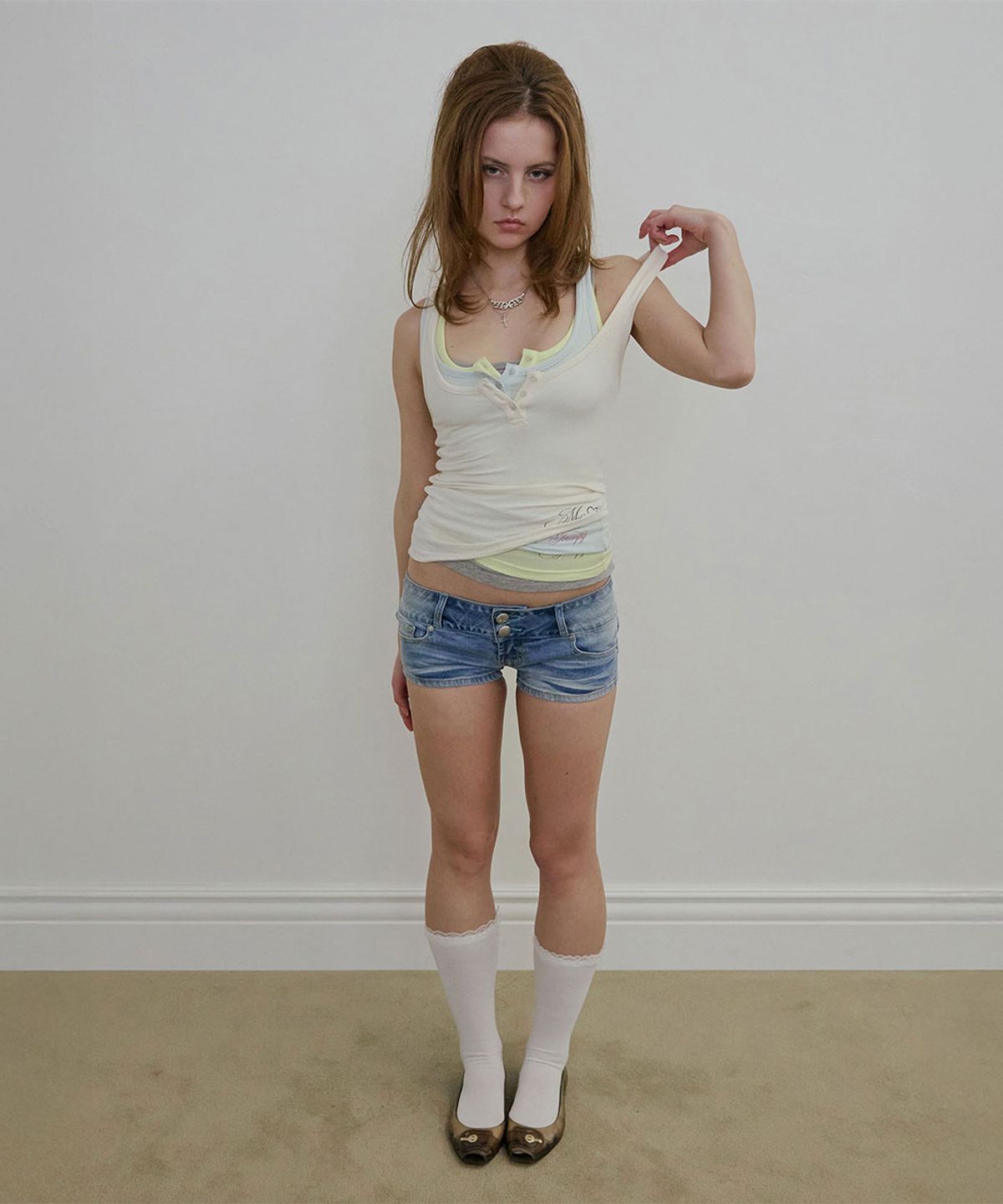스컬프터(SCULPTOR) Miss Grumpy Button-Up Top Cream