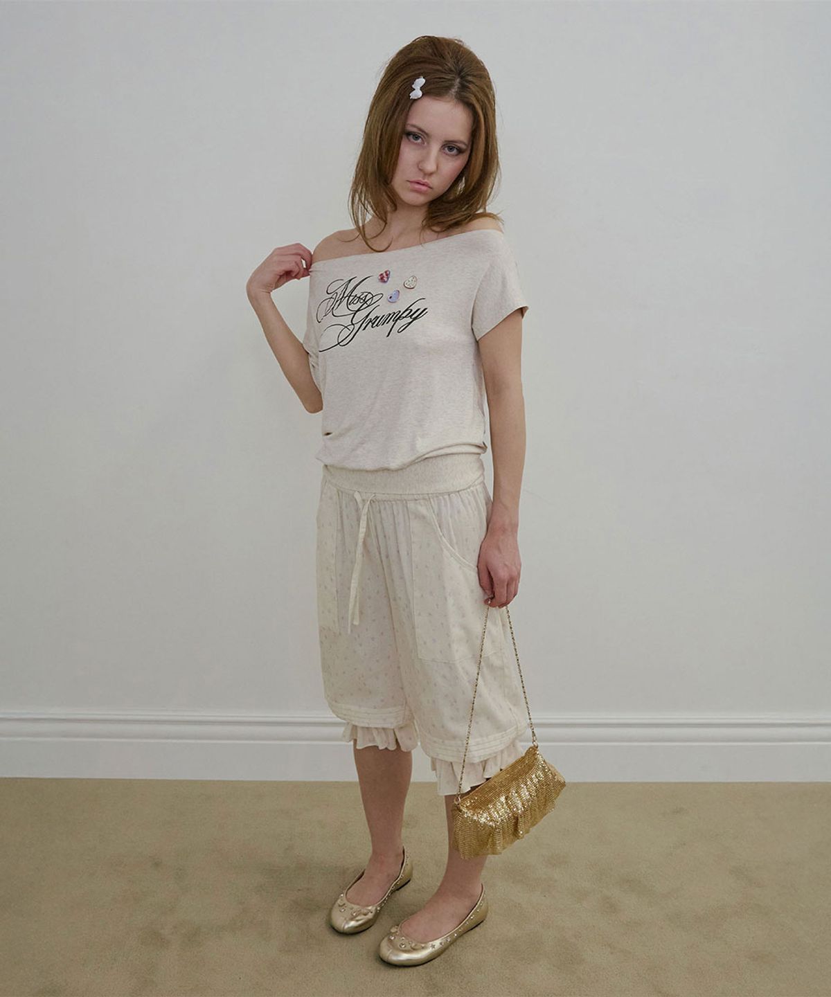 스컬프터(SCULPTOR) Miss Grumpy Tee Oatmeal