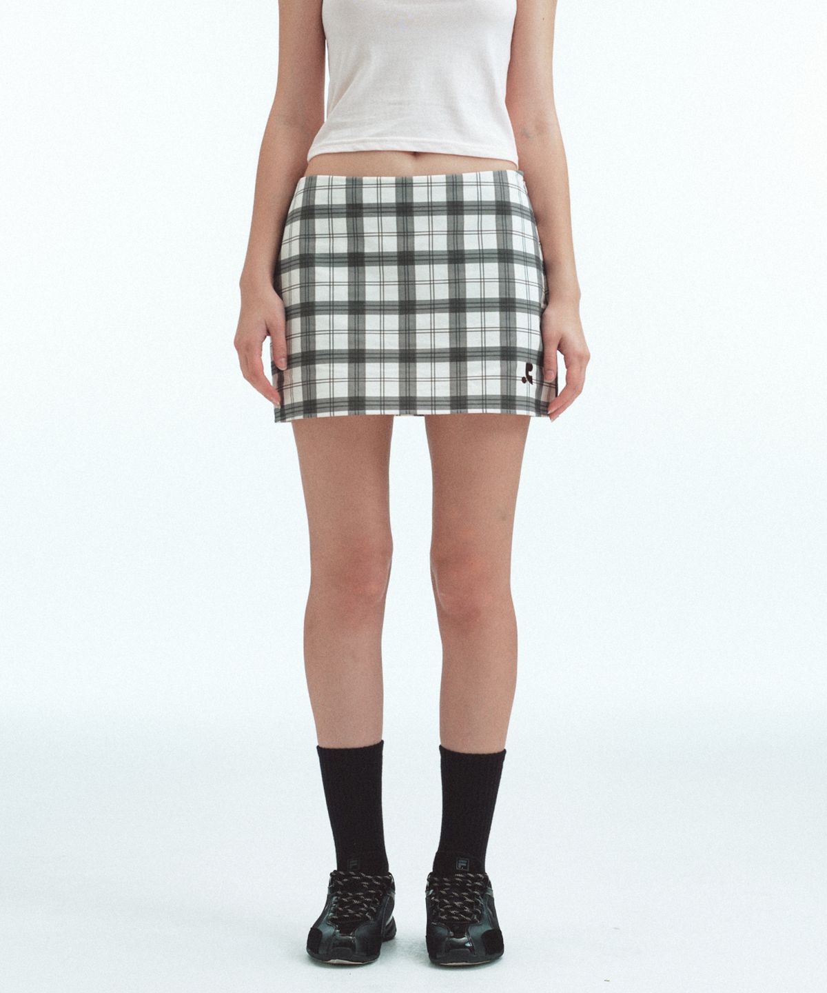 레스트앤레크레이션(REST&RECREATION) RR CHECK MINI SKIRT - IVORY