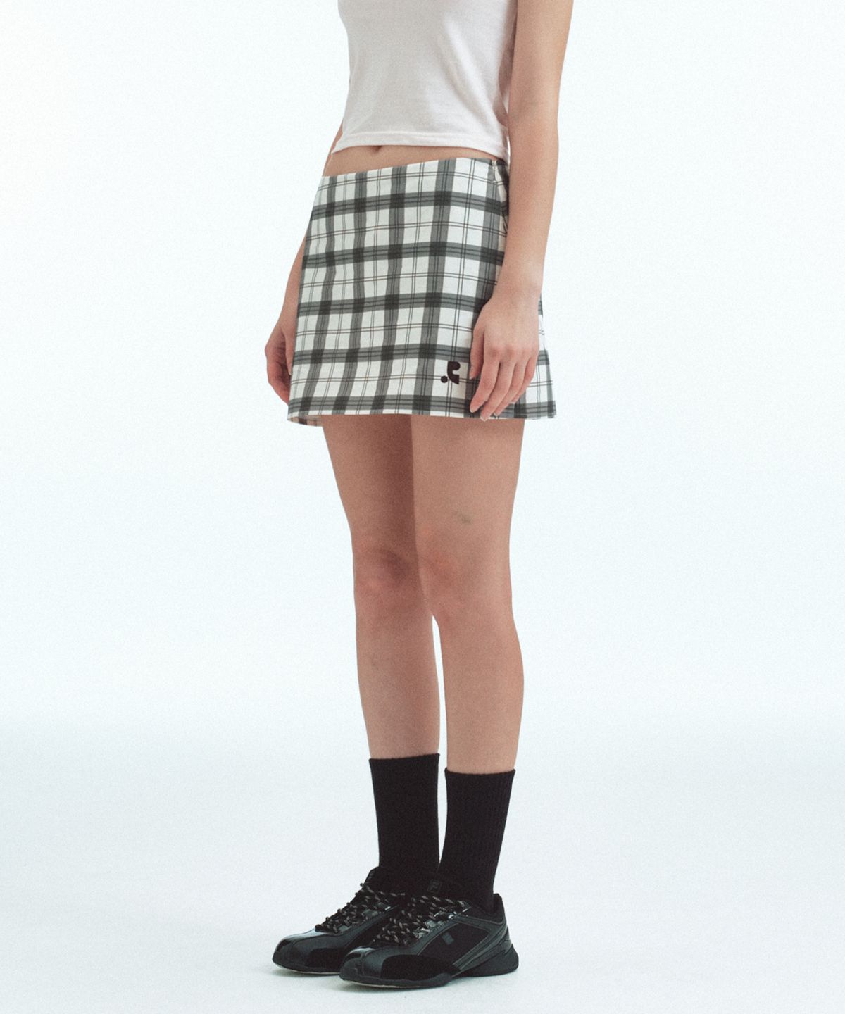 레스트앤레크레이션(REST&RECREATION) RR CHECK MINI SKIRT - IVORY