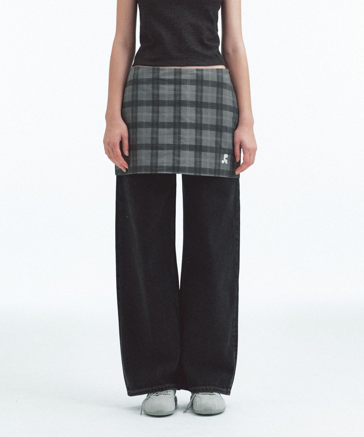레스트앤레크레이션(REST&RECREATION) RR CHECK MINI SKIRT - CHARCOAL