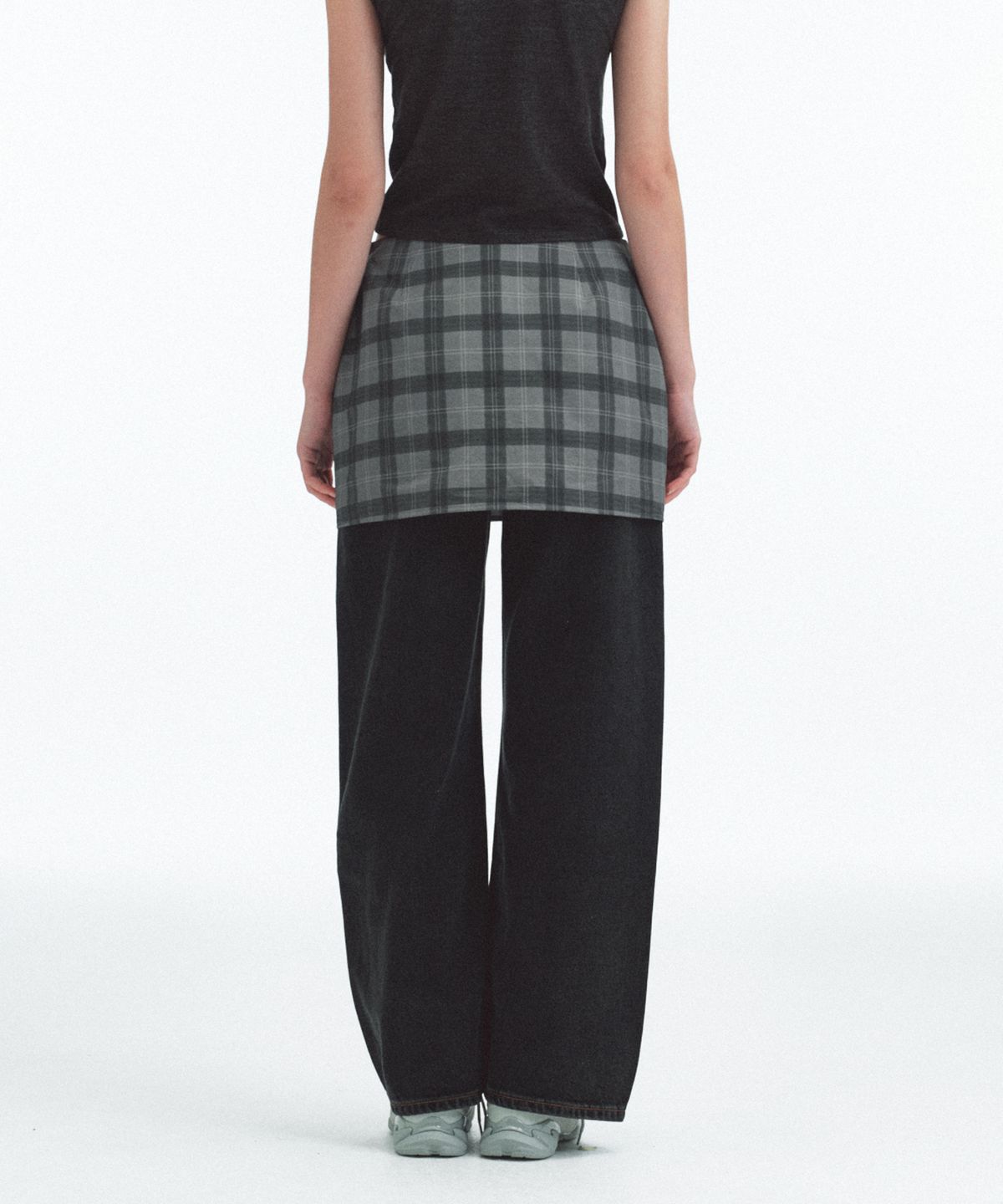 레스트앤레크레이션(REST&RECREATION) RR CHECK MINI SKIRT - CHARCOAL