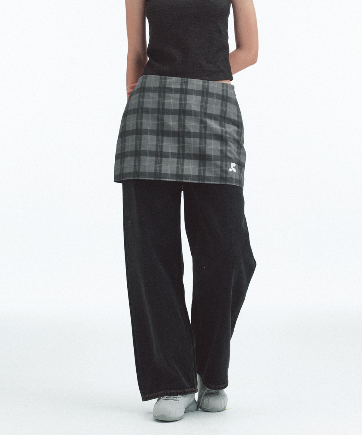 레스트앤레크레이션(REST&RECREATION) RR CHECK MINI SKIRT - CHARCOAL