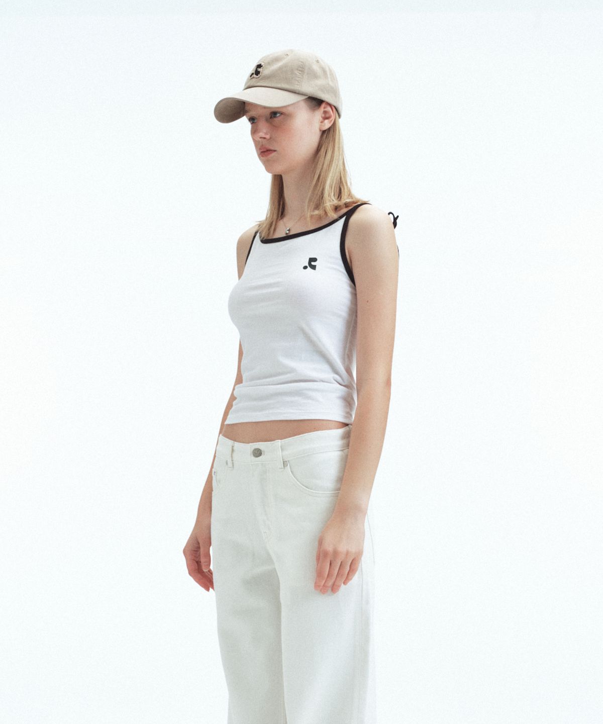 레스트앤레크레이션(REST&RECREATION) RAW-EDGE LOGO CAP - BEIGE