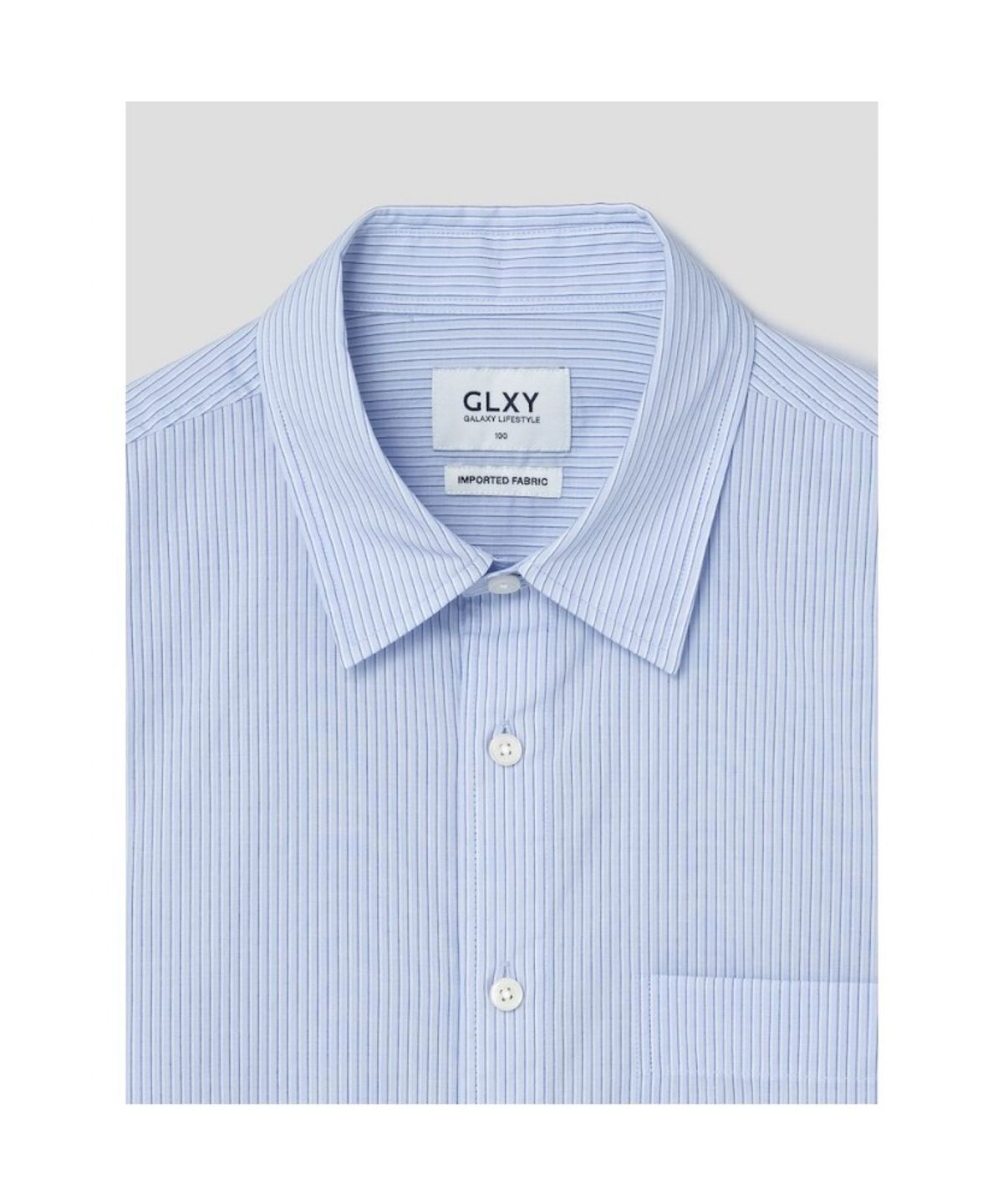 GLXY (갤럭시 라이프스타일)(GLXY (GALAXY LIFESTYLE)) GLXY [갤럭시라이프스타일][三無衣服] 커뮤터 삭스 스트라이프 셔츠  스카이 블루