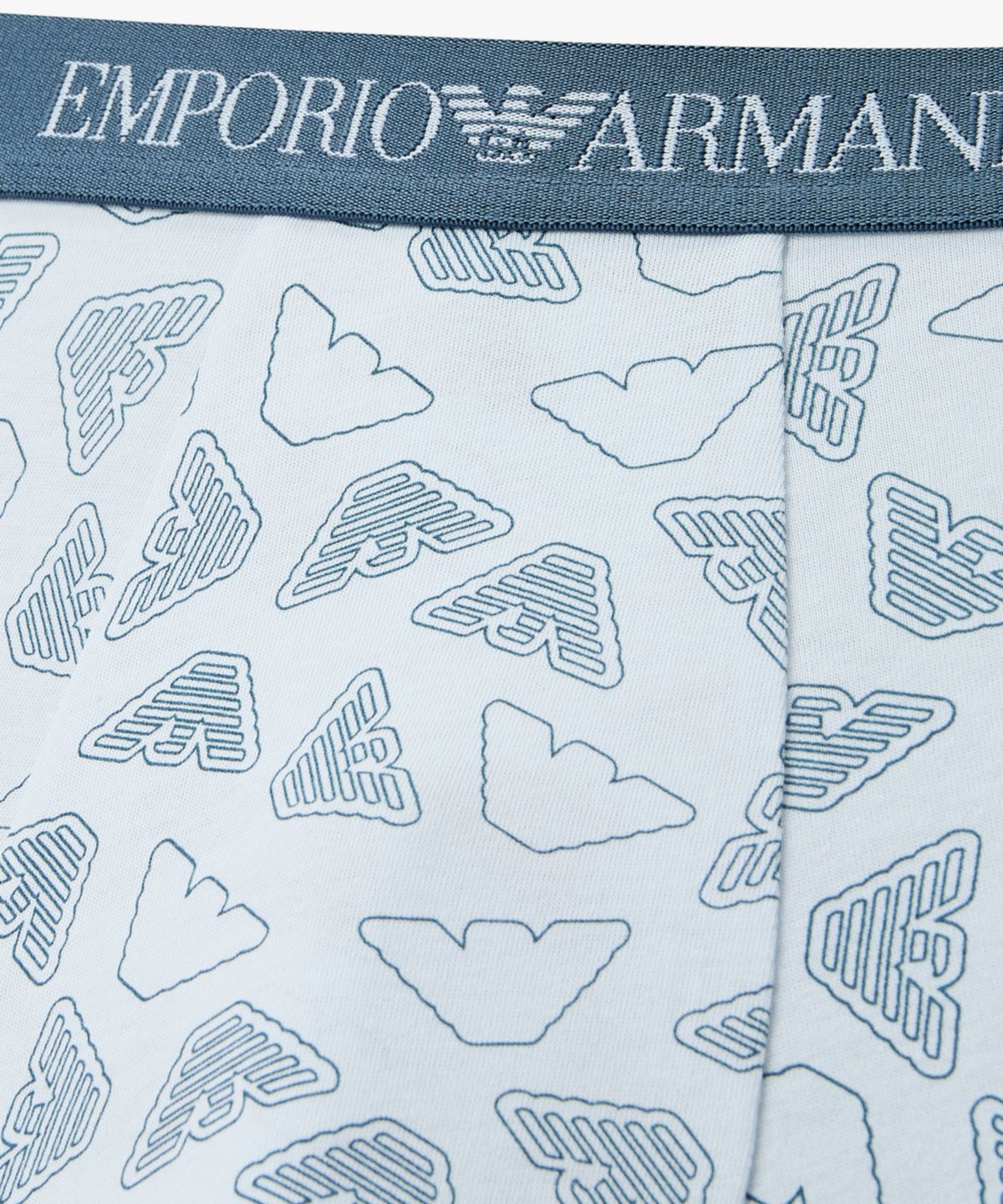 엠포리오 아르마니 언더웨어(EMPORIO ARMANI UNDERWEAR) 남성 아웃라인 로고 패턴 드로즈_라이트 블루 08M6112309