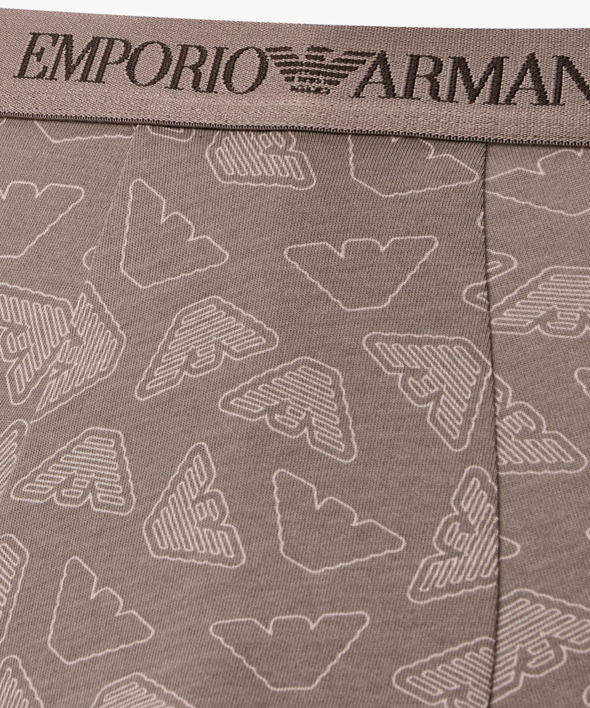 엠포리오 아르마니 언더웨어(EMPORIO ARMANI UNDERWEAR) 남성 아웃라인 로고 패턴 드로즈_초코 08M6112306