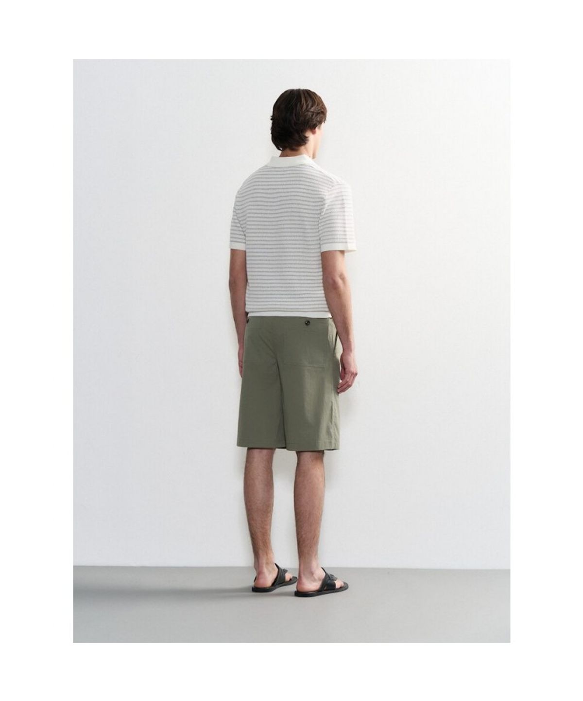 GLXY (갤럭시 라이프스타일)(GLXY (GALAXY LIFESTYLE)) GLXY [갤럭시라이프스타일][三無衣服] 면 나일론 스트레치 퍼티그 쇼츠  카키