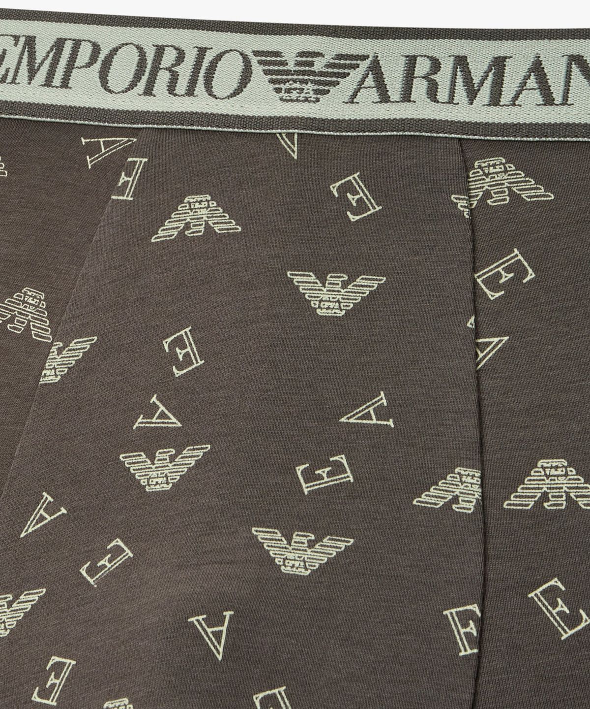 엠포리오 아르마니 언더웨어(EMPORIO ARMANI UNDERWEAR) 남성 멀티 로고 프린트 드로즈_카키 브라운 08M6112318
