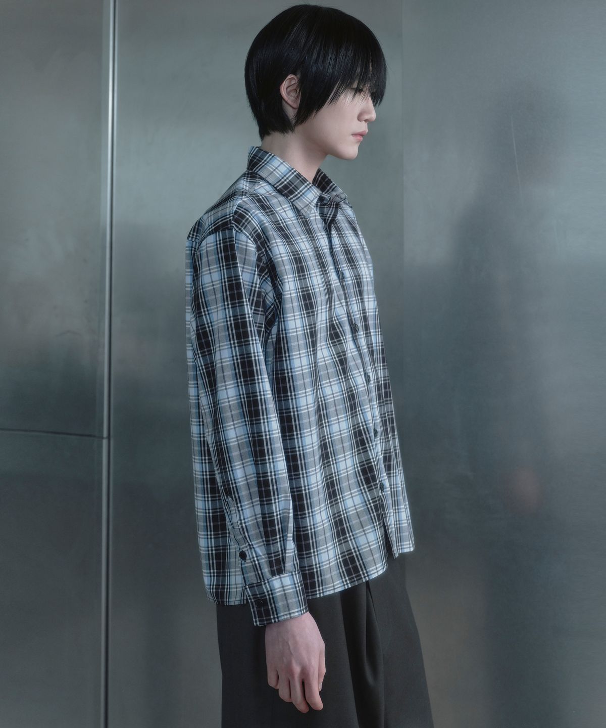 키류(KIRYU) SKY BLUE TARTAN CHECK SHIRT
