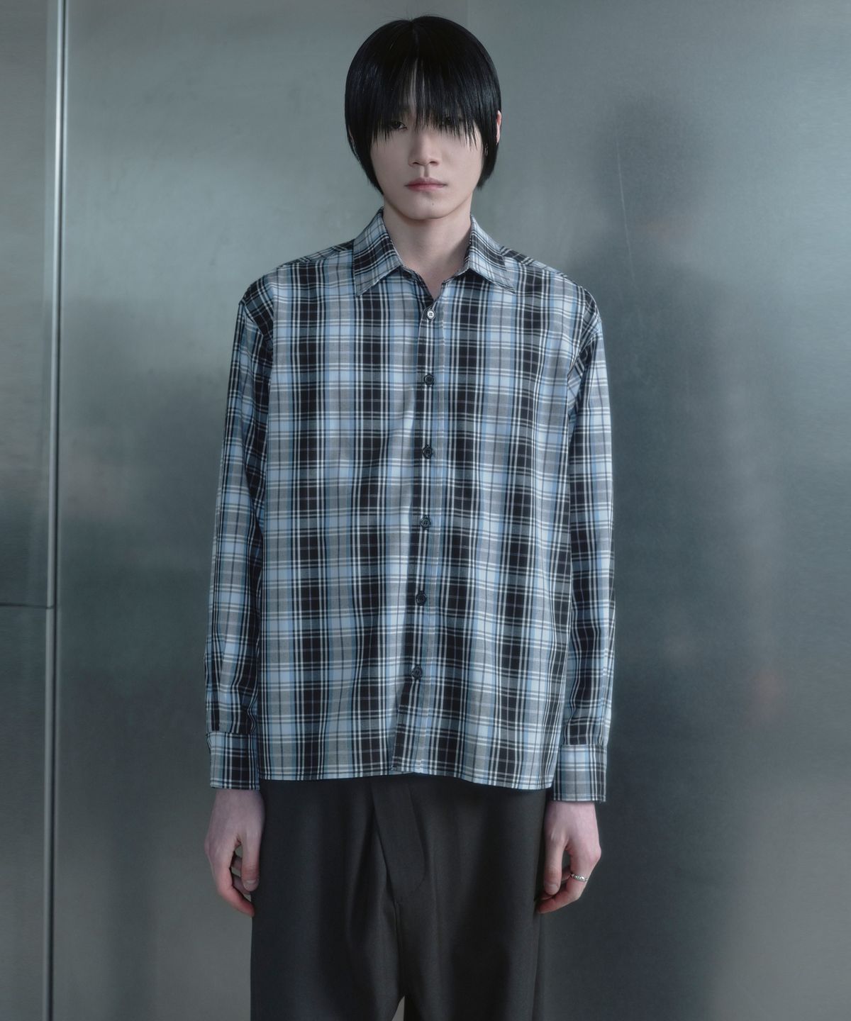 키류(KIRYU) SKY BLUE TARTAN CHECK SHIRT