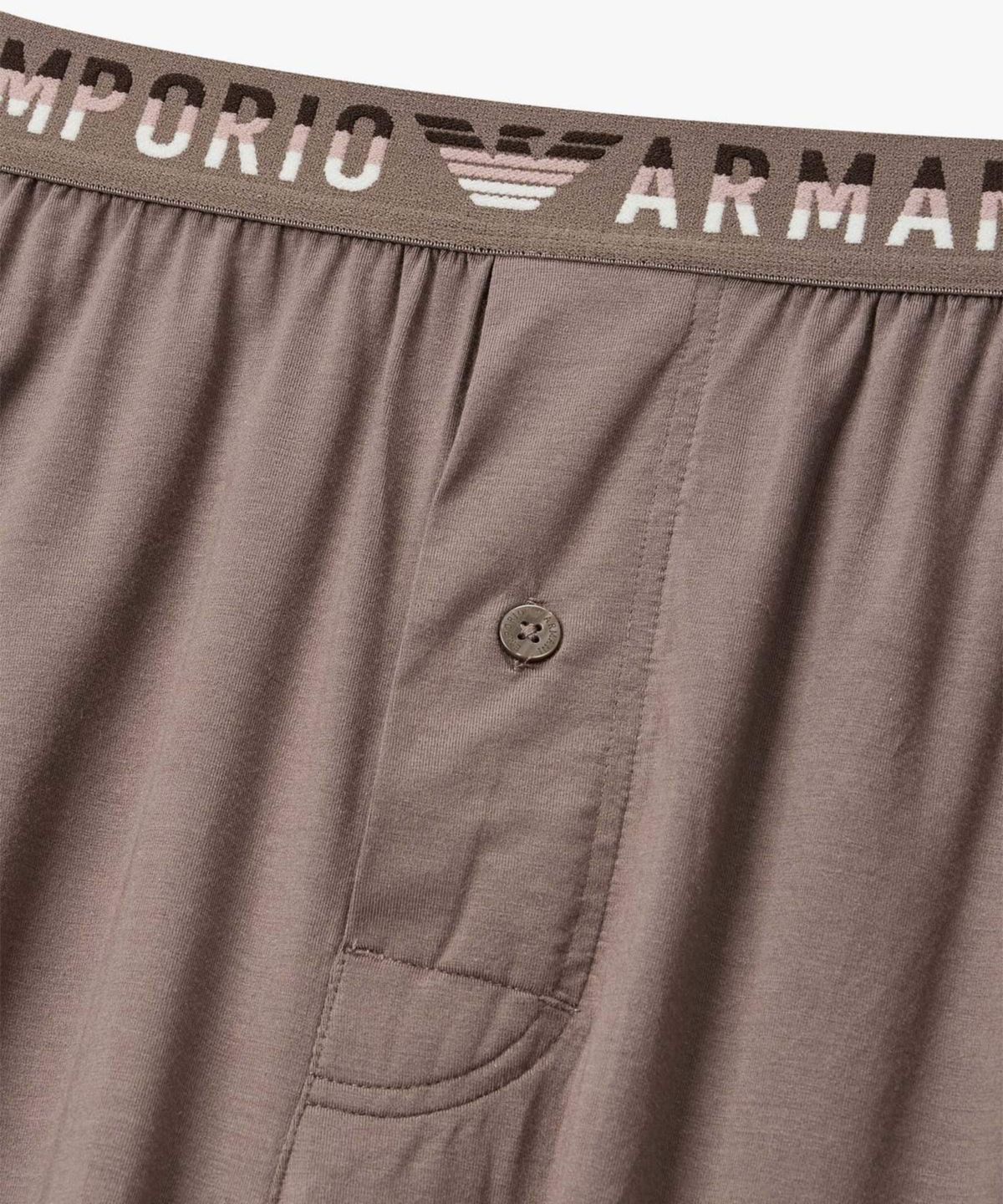 엠포리오 아르마니 언더웨어(EMPORIO ARMANI UNDERWEAR) 남성 톤온톤 자카드 로고 트렁크_초코 0816112075