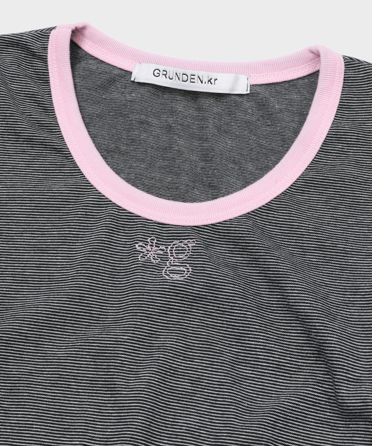 글런든(GRUNDEN) WEEKENDER STRIPE TOP (BLACK-PINK)