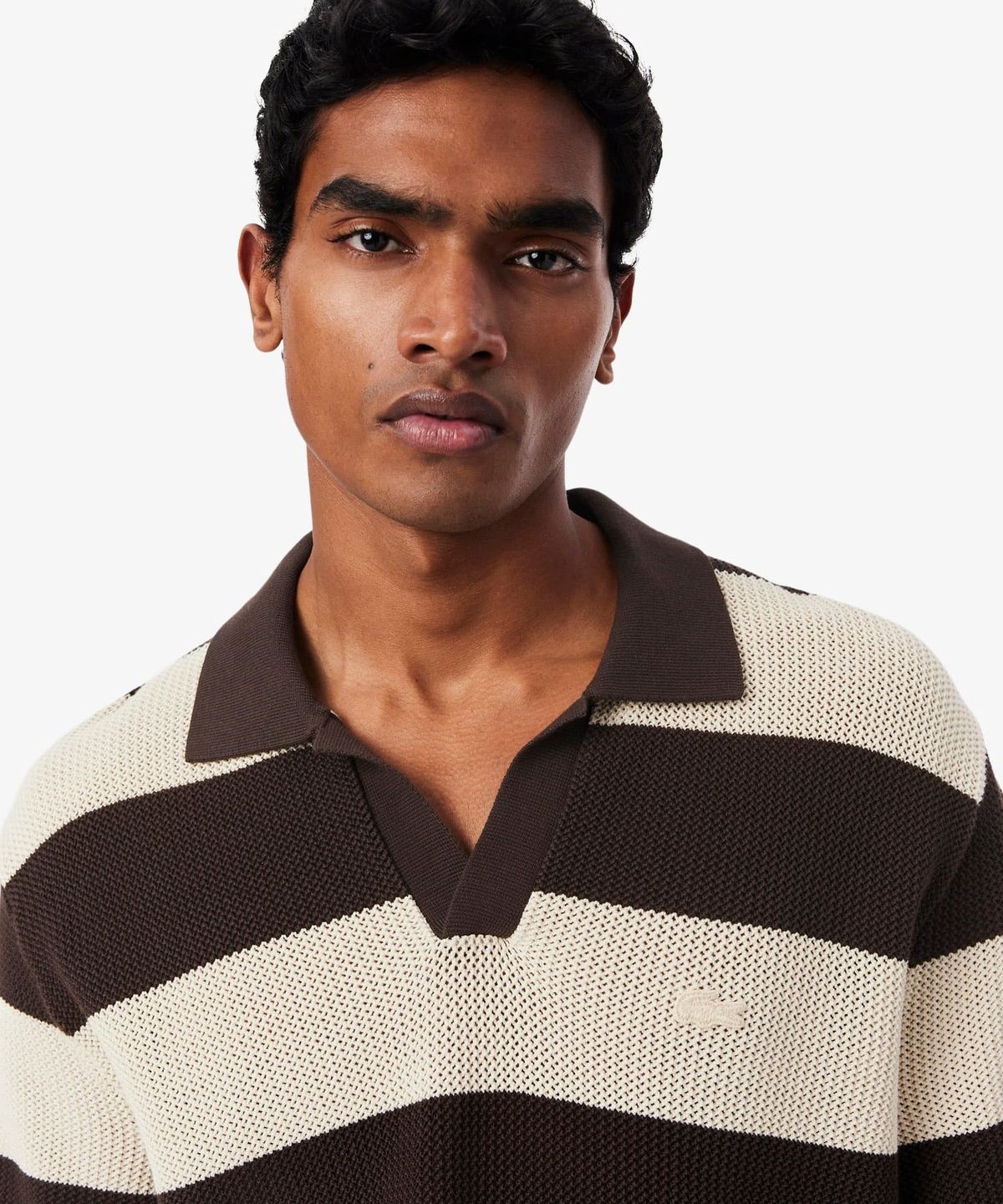 라코스테(LACOSTE) 남성 볼드 스트라이프 반팔 폴로 스웨터 AH2561-56G 4I9
