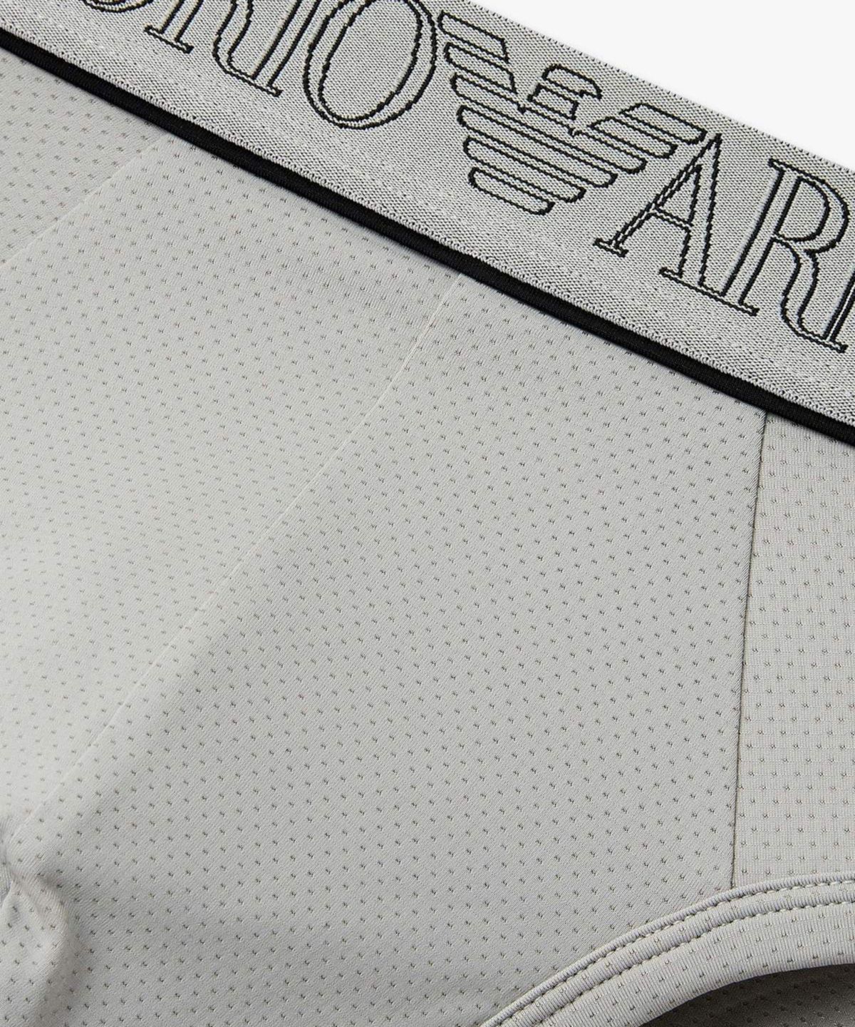 엠포리오 아르마니 언더웨어(EMPORIO ARMANI UNDERWEAR) 남성 아웃라인 로고 메쉬 브리프_그레이 0816111025