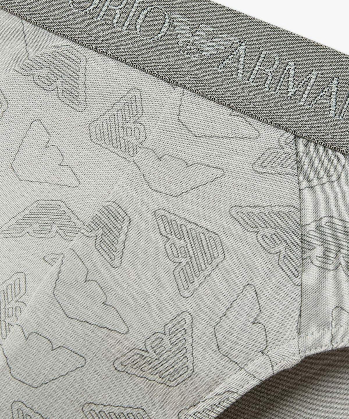 엠포리오 아르마니 언더웨어(EMPORIO ARMANI UNDERWEAR) 남성 아웃라인 로고 패턴 브리프_그레이 08M6111309