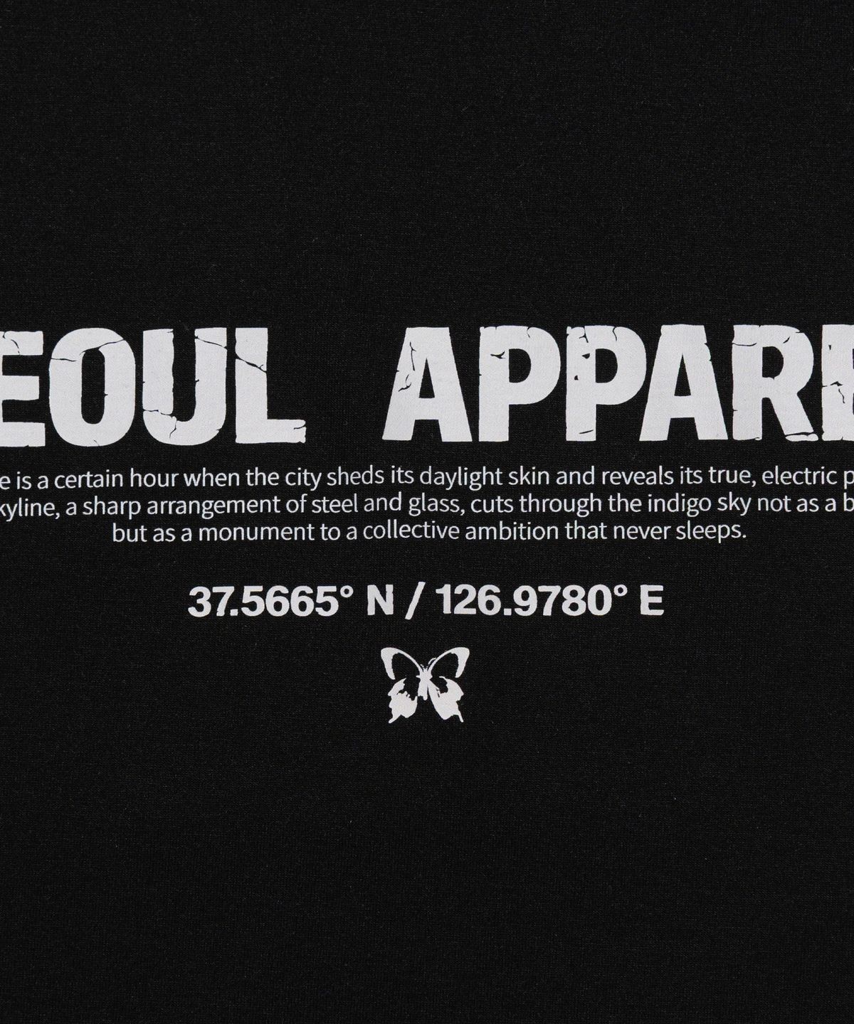 서울어패럴(SEOUL APPAREL) 볼드 레터링 로고 반팔 티셔츠 (블랙)