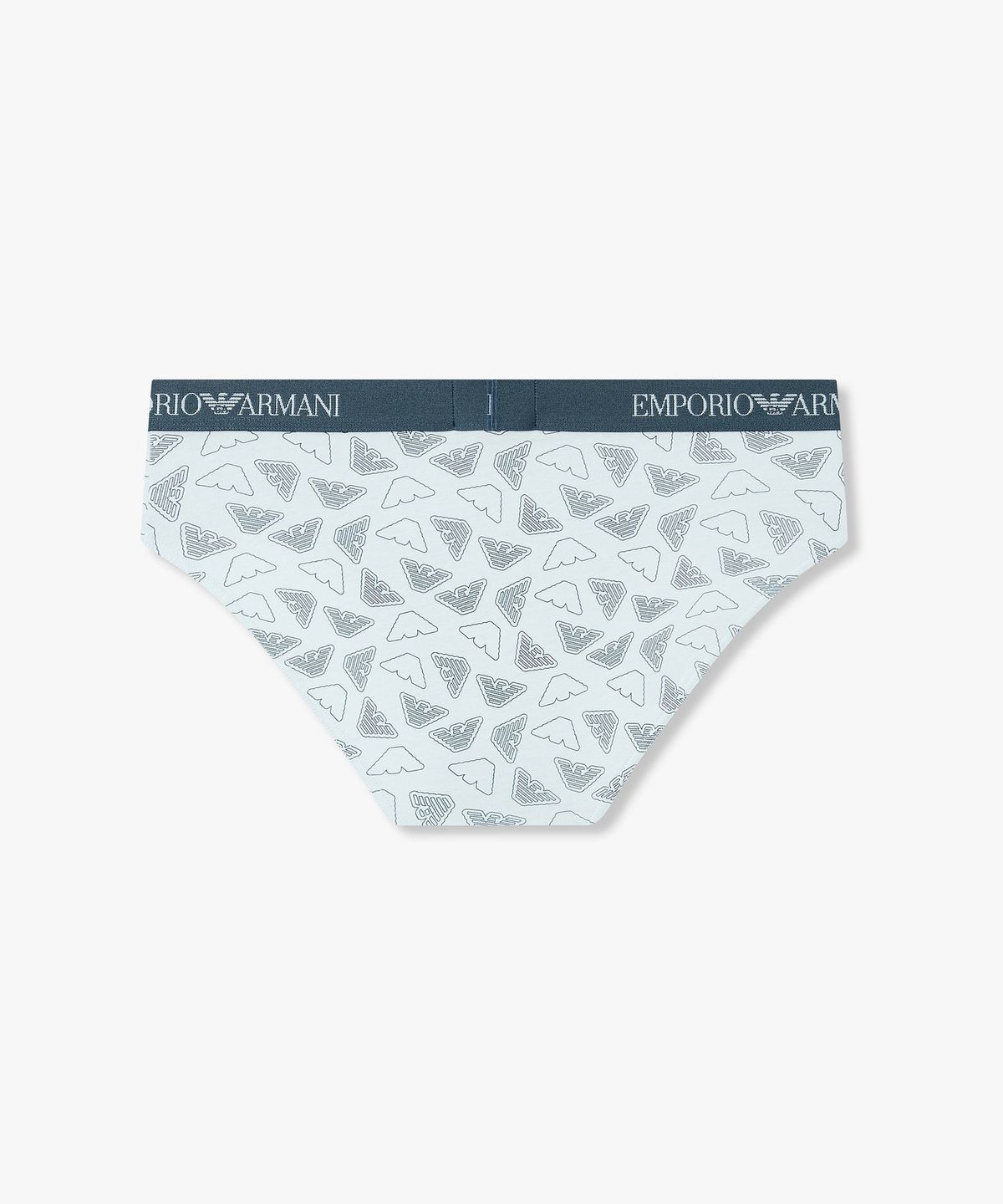 엠포리오 아르마니 언더웨어(EMPORIO ARMANI UNDERWEAR) 남성 아웃라인 로고 패턴 브리프_라이트 블루 08M6111306
