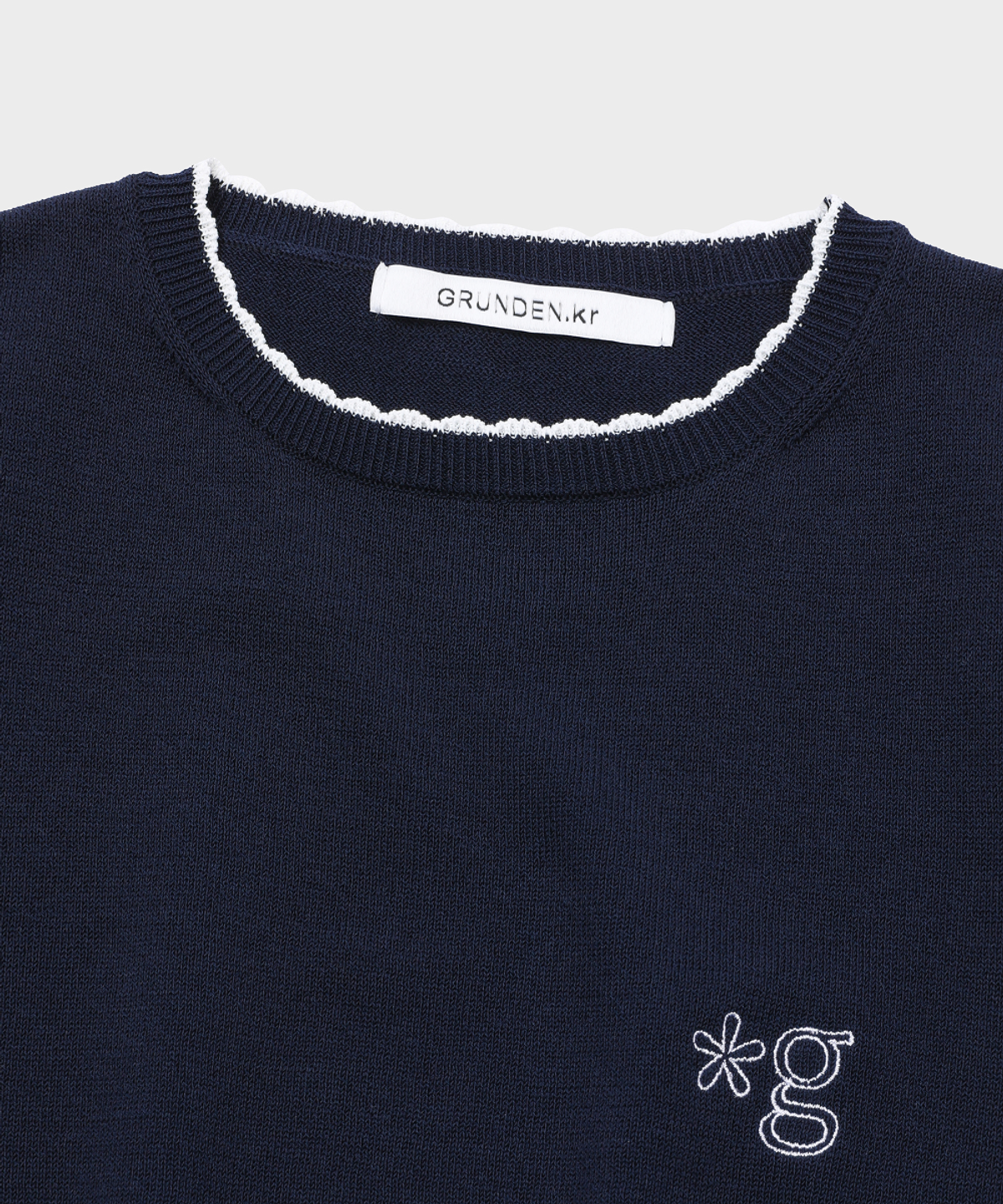 글런든(GRUNDEN) COOL COTTON KNIT TOP (INK NAVY)
