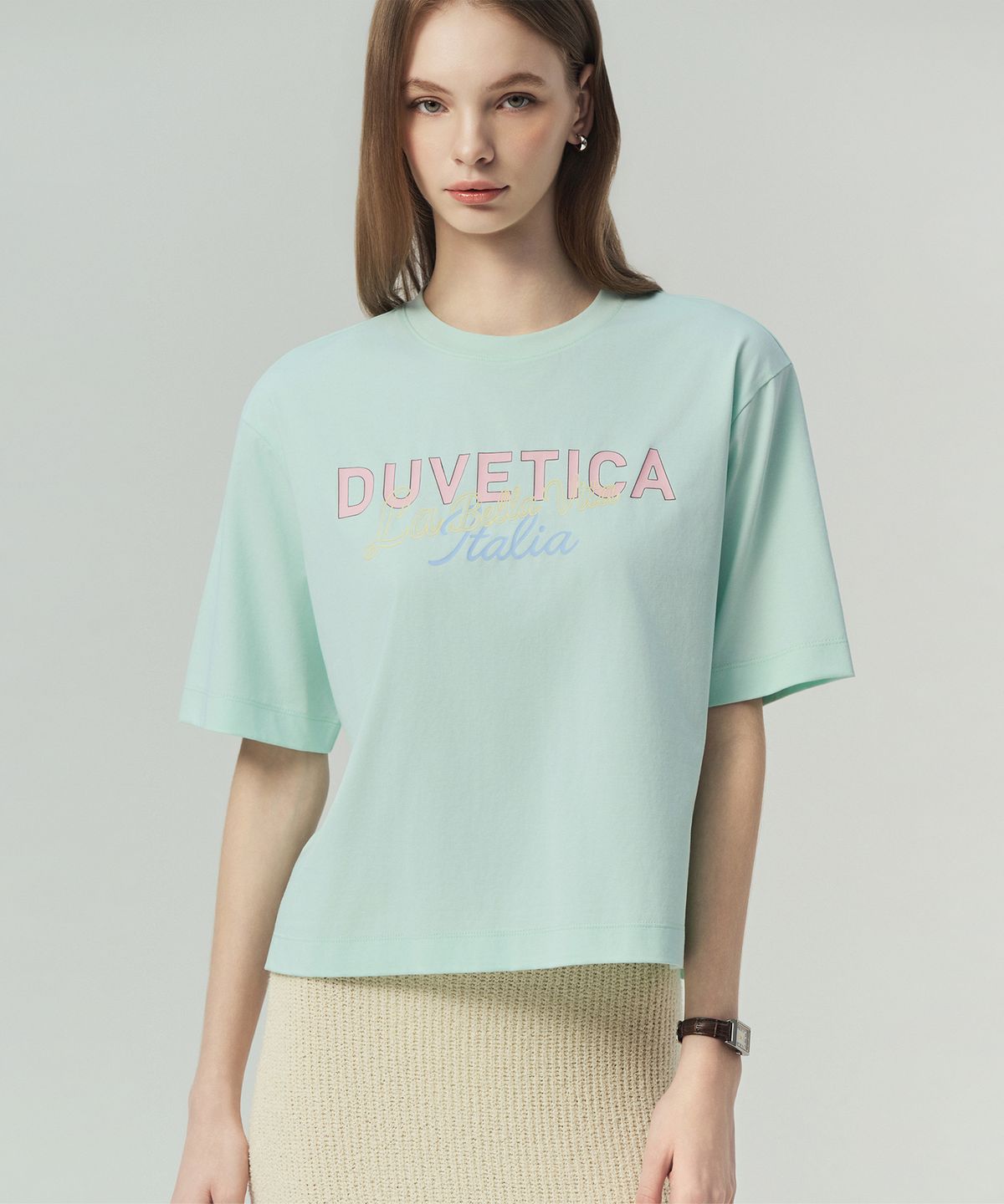듀베티카(DUVETICA) 프라티(라이트 민트)(여성 반팔티셔츠)