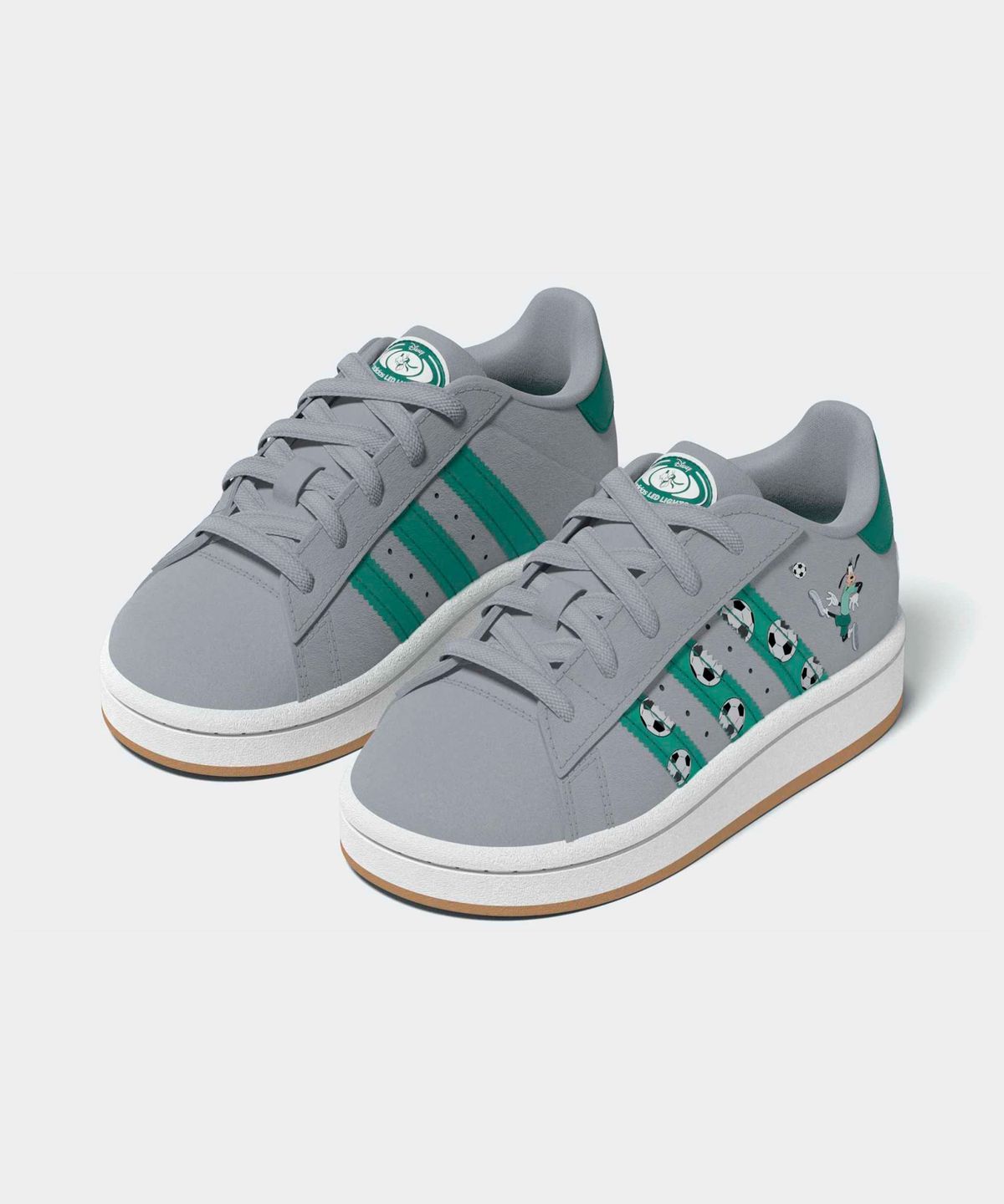 아디다스 키즈(ADIDAS KIDS) 아디다스 X 디즈니 캠퍼스 00s LED 라이트 컴포트 클로저 엘라스틱 레이스 인펀트 - 할로실버 / IH6399