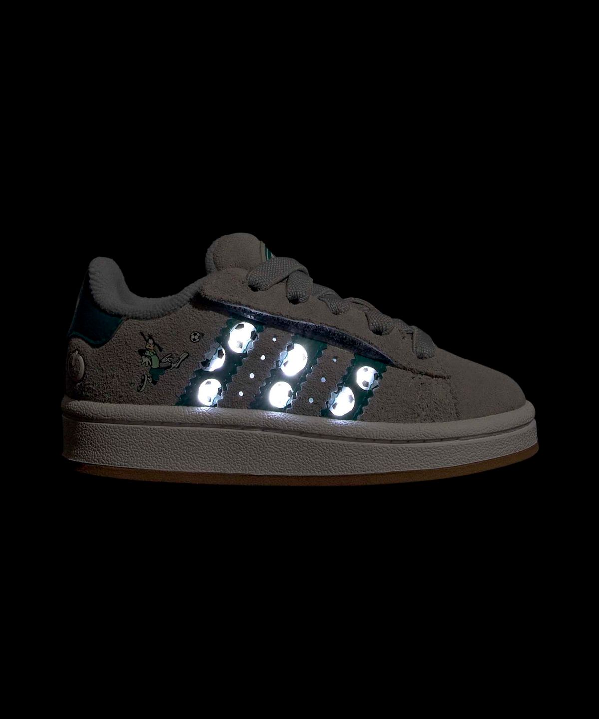 아디다스 키즈(ADIDAS KIDS) 아디다스 X 디즈니 캠퍼스 00s LED 라이트 컴포트 클로저 엘라스틱 레이스 인펀트 - 할로실버 / IH6399