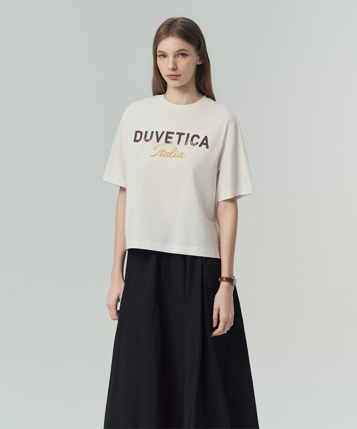 듀베티카(DUVETICA) 프라티(라이트 아이보리)(여성 반팔티셔츠)