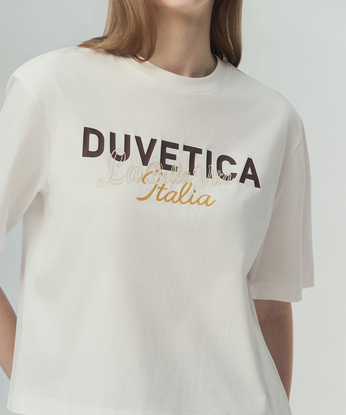 듀베티카(DUVETICA) 프라티(라이트 아이보리)(여성 반팔티셔츠)